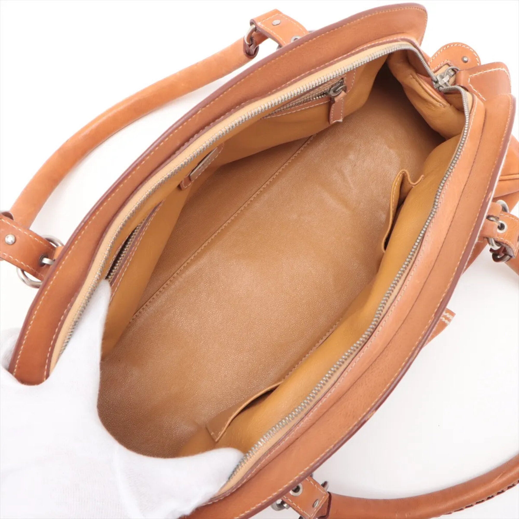 Christian Dior Brown Leather Tote Bag (Pre-Owned)
