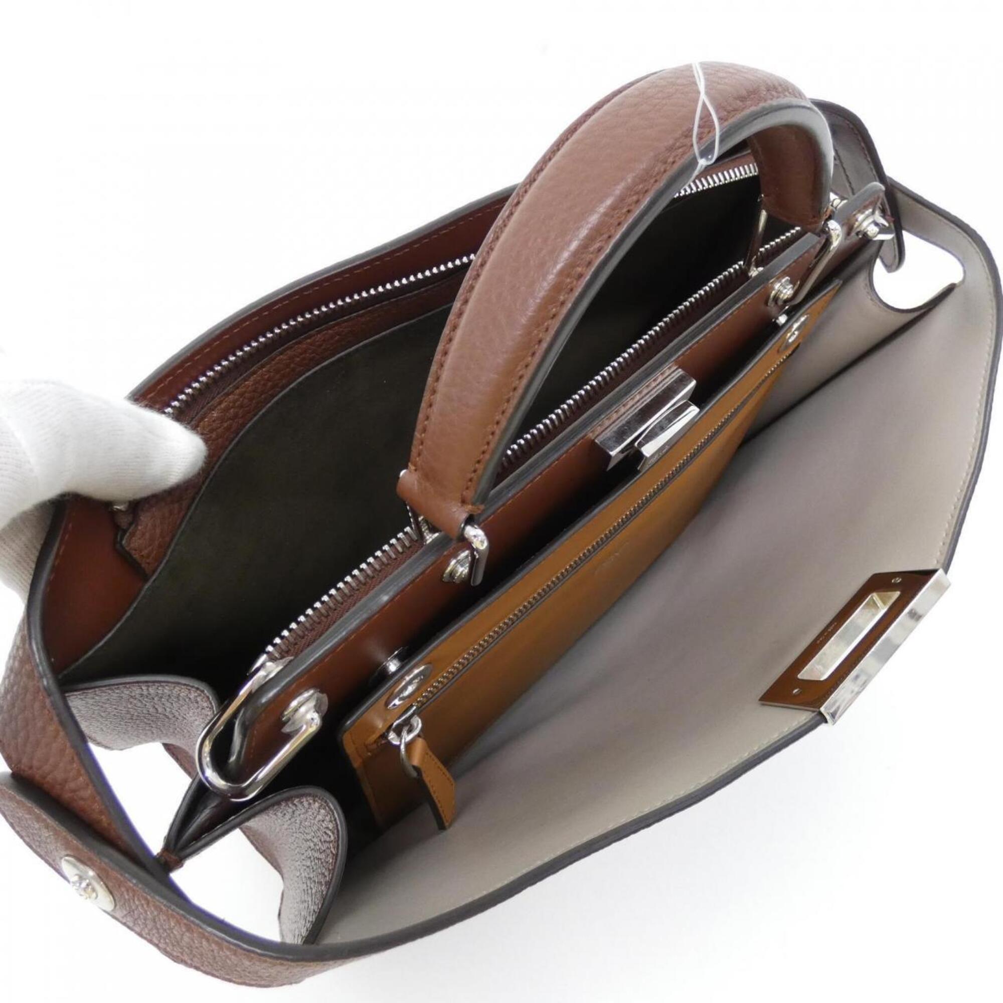Fendi Brown Leather Handbag Pouch (Pre-Owned)