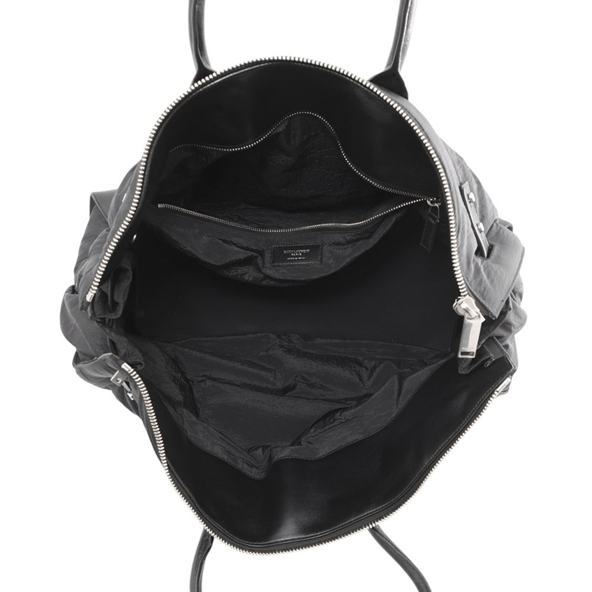 Yves Saint Laurent Sac De Jour Black Nylon Leather Handbag Tote Bag (Pre-Owned)