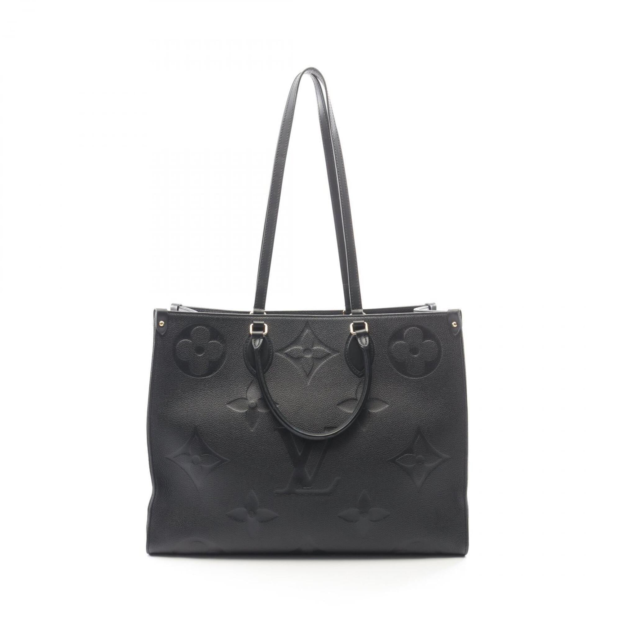 Louis Vuitton Black Leather Handbag Tote Bag (Pre-Owned)