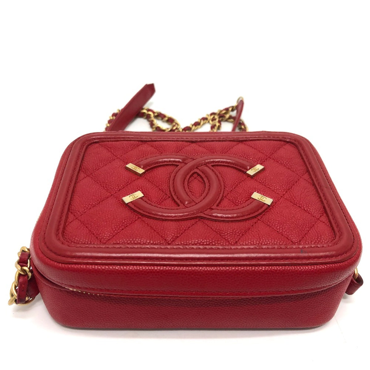Chanel Red Leather Shoulder Bag (Pre-Owned)