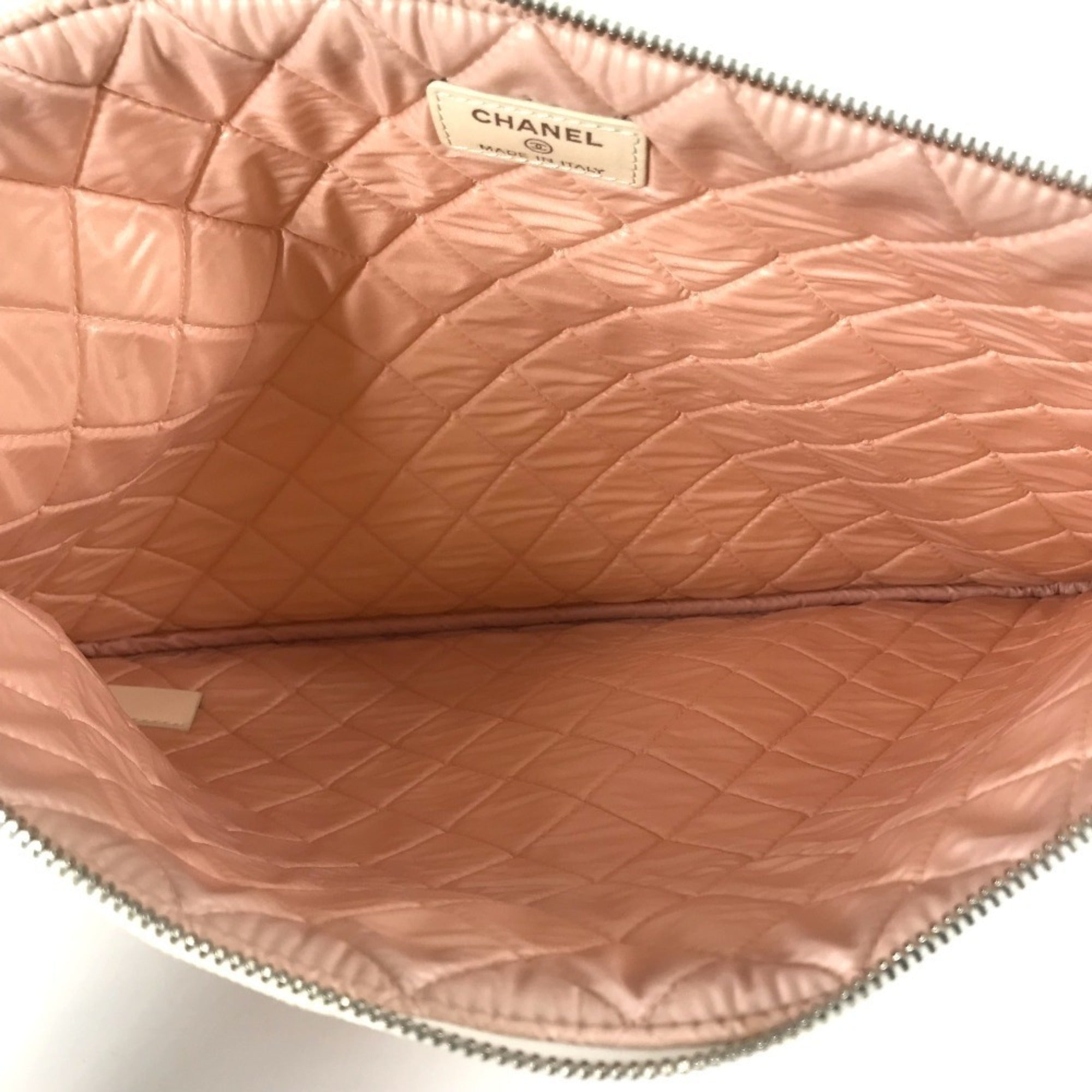 Chanel Blue Pink White Canvas Clutch Bag Pouch (Pre-Owned)