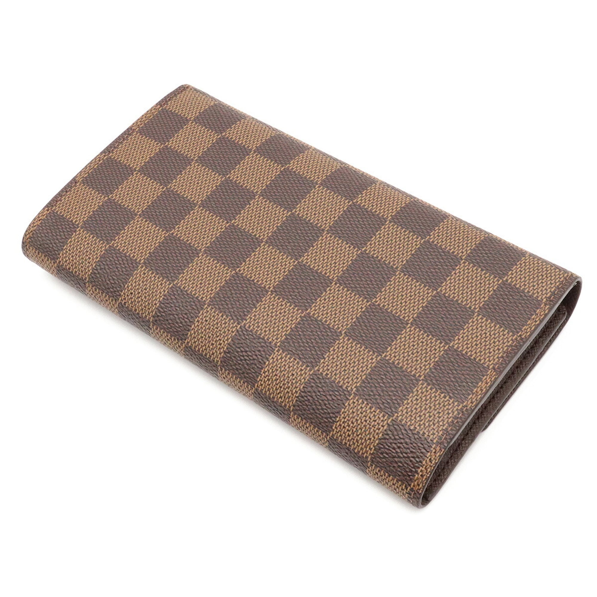 Louis Vuitton Brown Pvc Coated Canvas Long Wallet (Tri-Fold) (Pre-Owned)