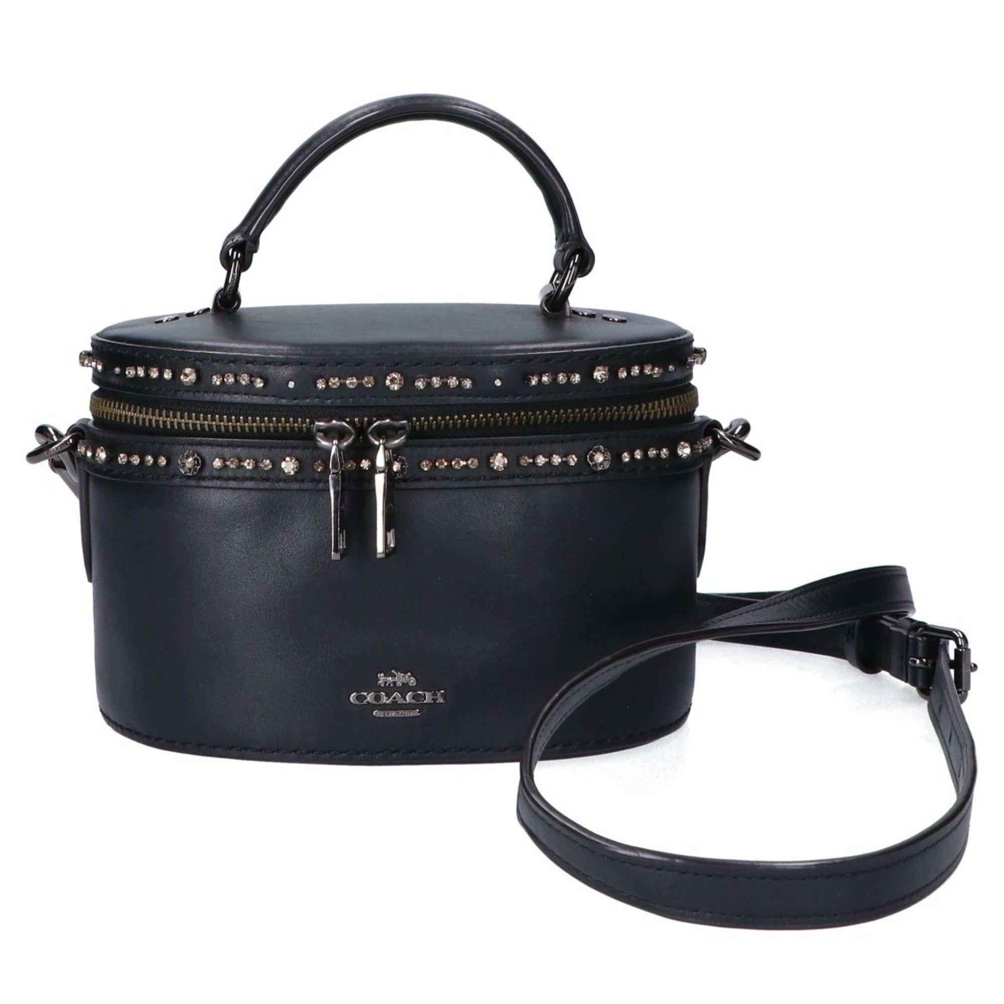 Coach Black Leather Handbag (Pre-Owned)