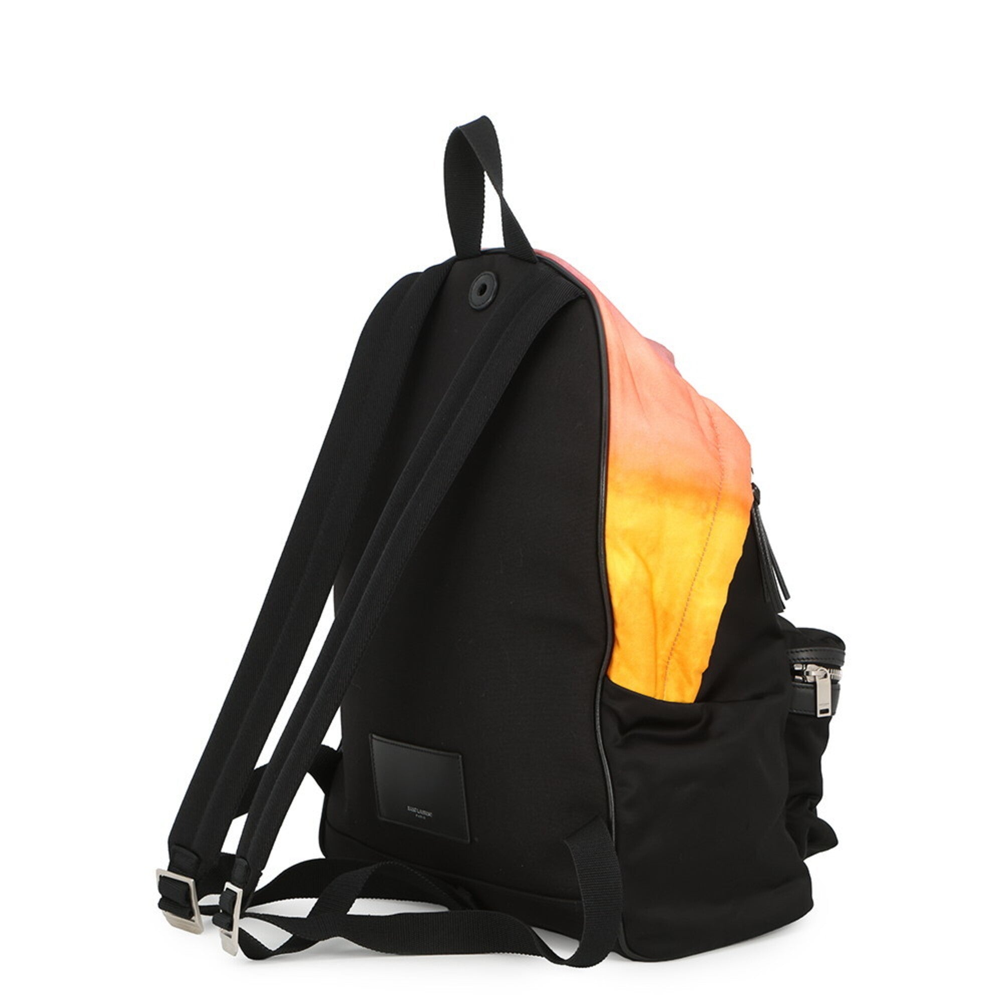 Yves Saint Laurent Black Multi-Color Nylon Backpack Handbag (Pre-Owned)