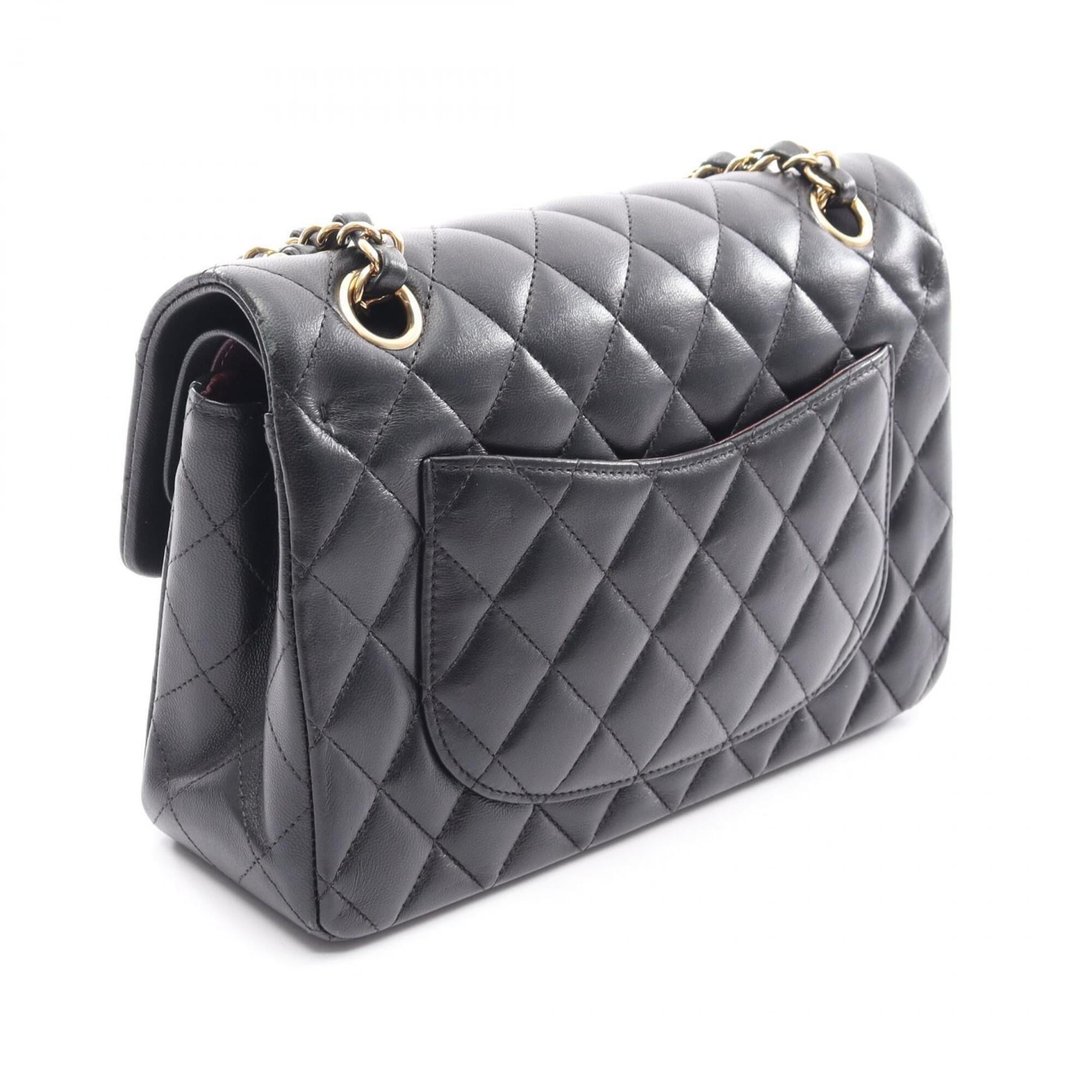 Chanel Black Leather Handbag Shoulder Bag (Pre-Owned)