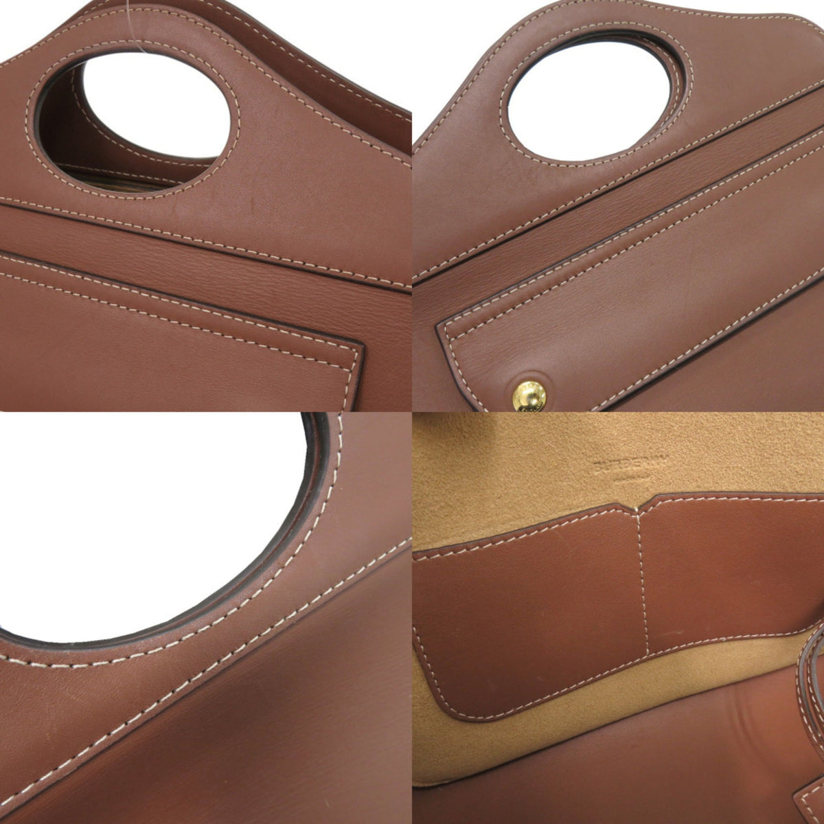 Burberry Brown Leather Handbag Shoulder Bag (Pre-Owned)