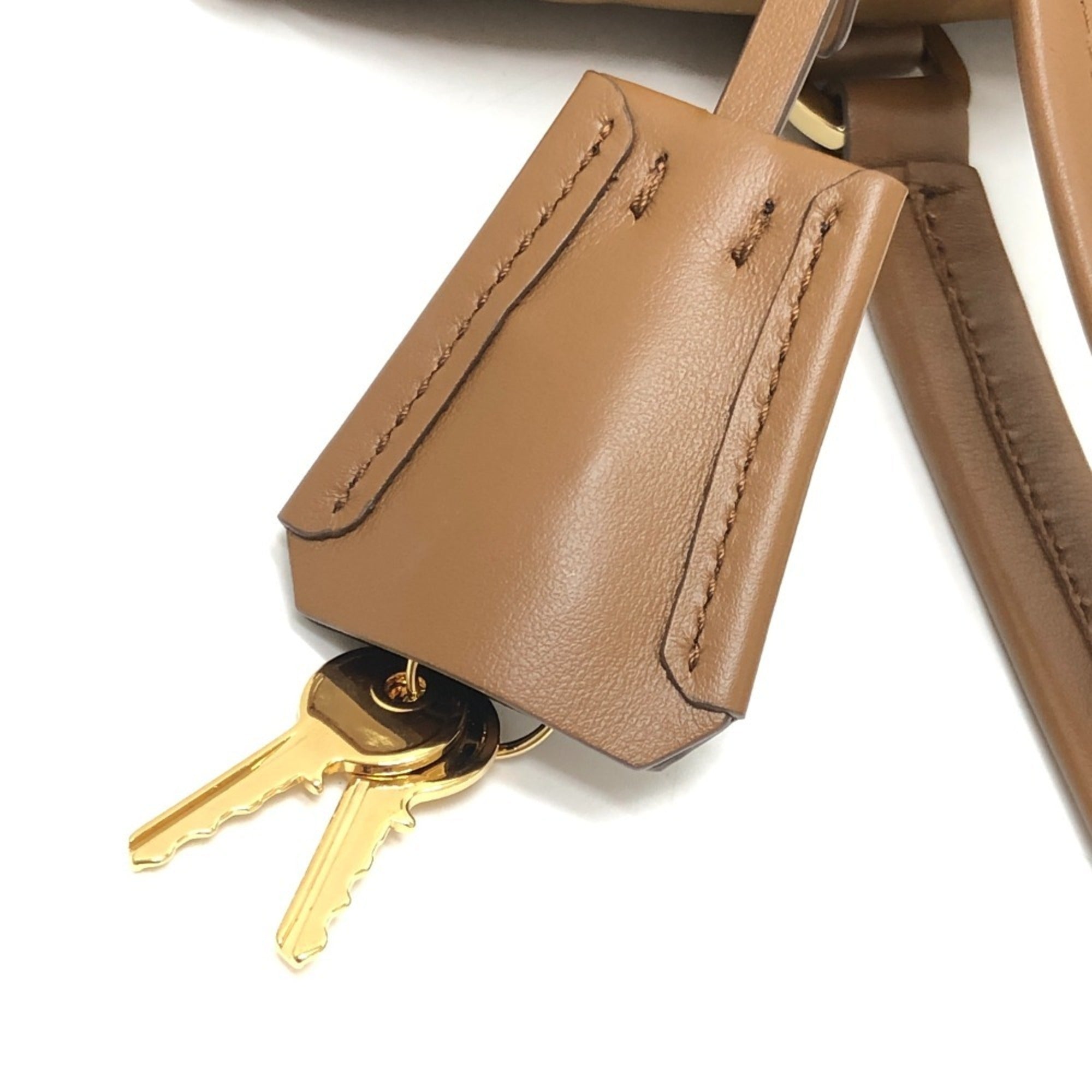 Prada Brown Nylon Leather Shoulder Bag (Pre-Owned)