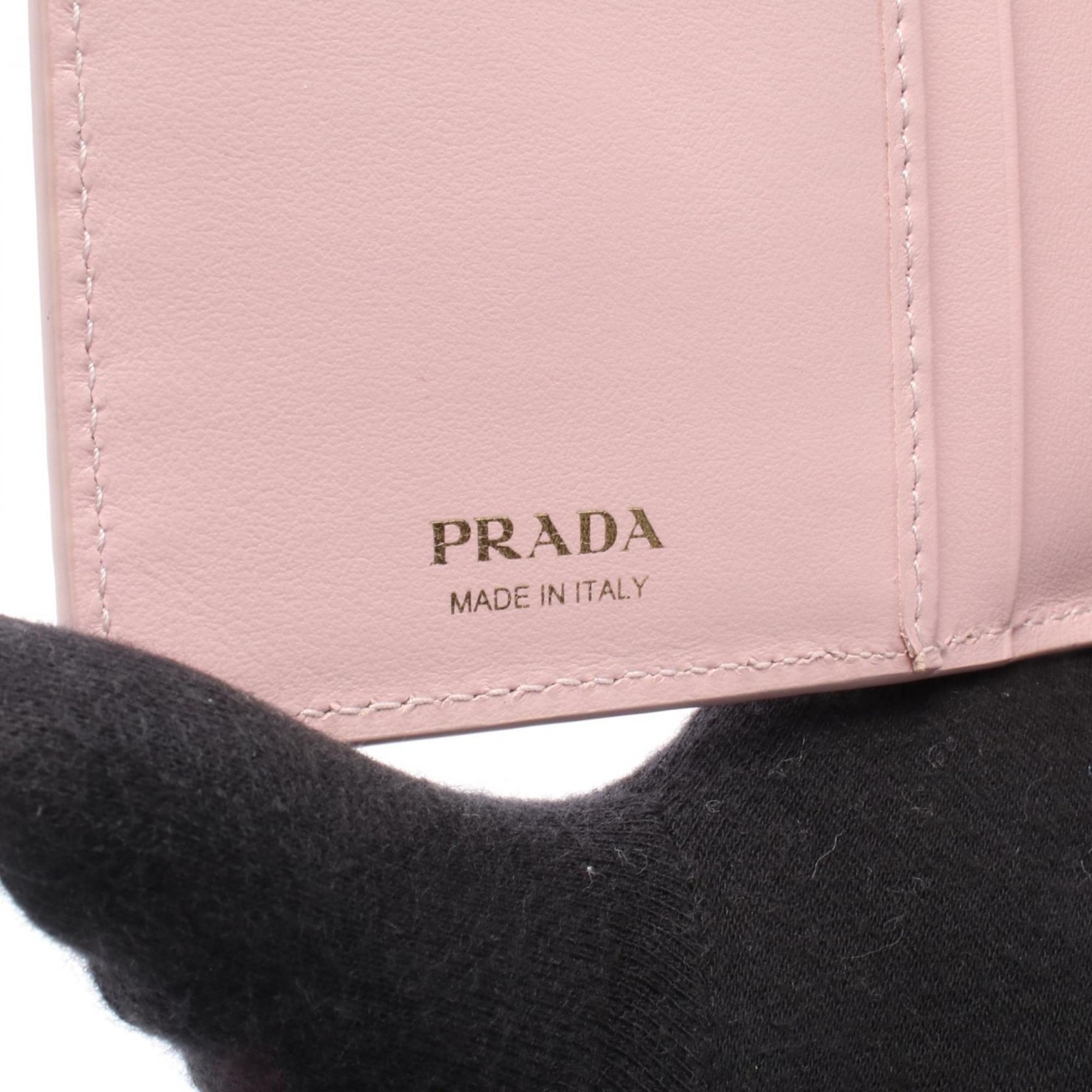 Prada Pink Leather Long Wallet (Bi-Fold) (Pre-Owned)