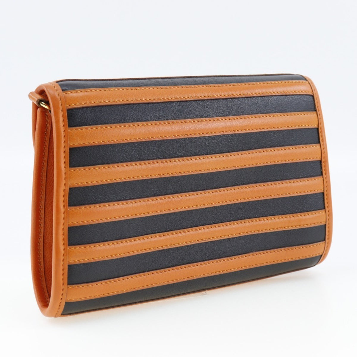 Hermes Black Orange Leather Shoulder Bag (Pre-Owned)