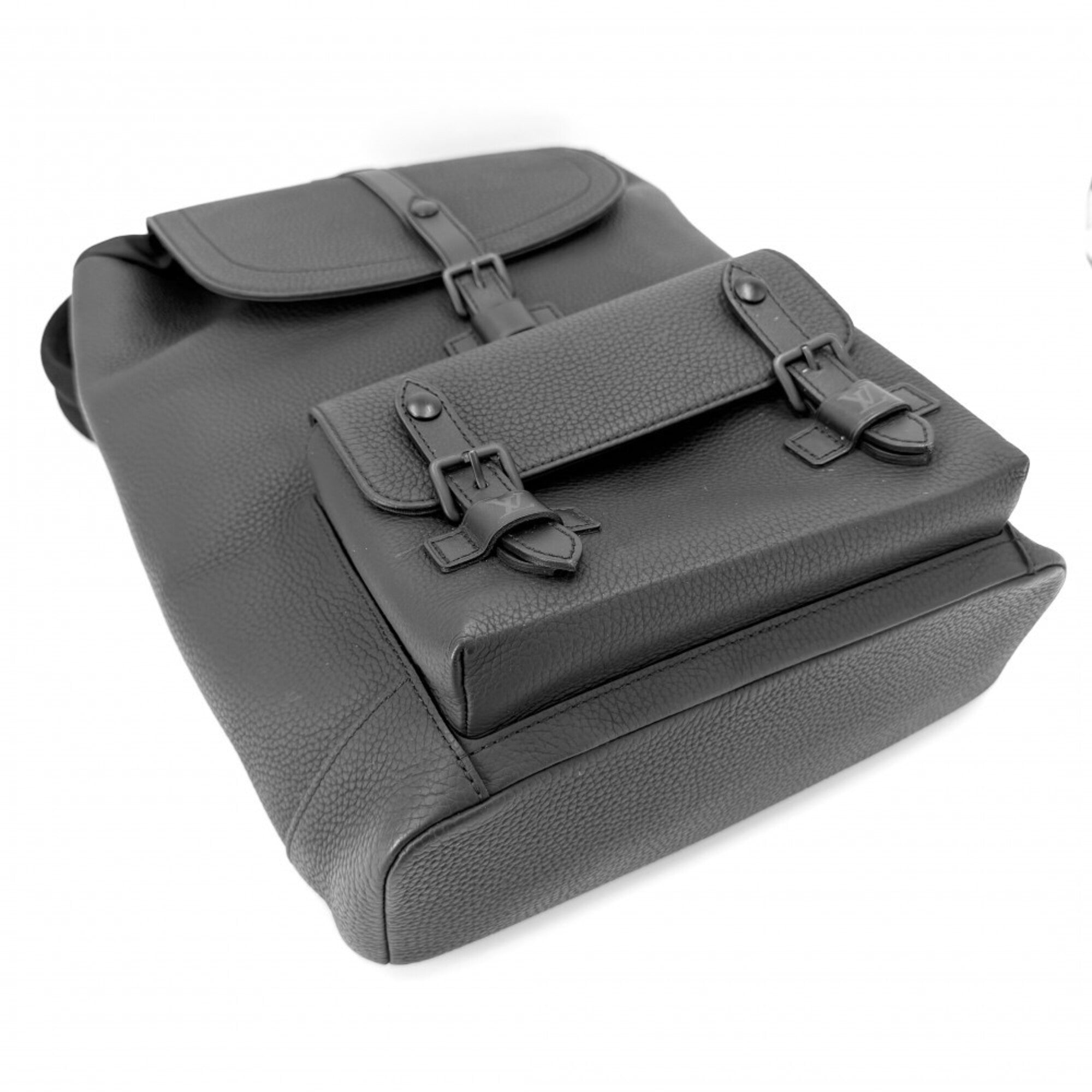 Louis Vuitton Black Leather Backpack (Pre-Owned)