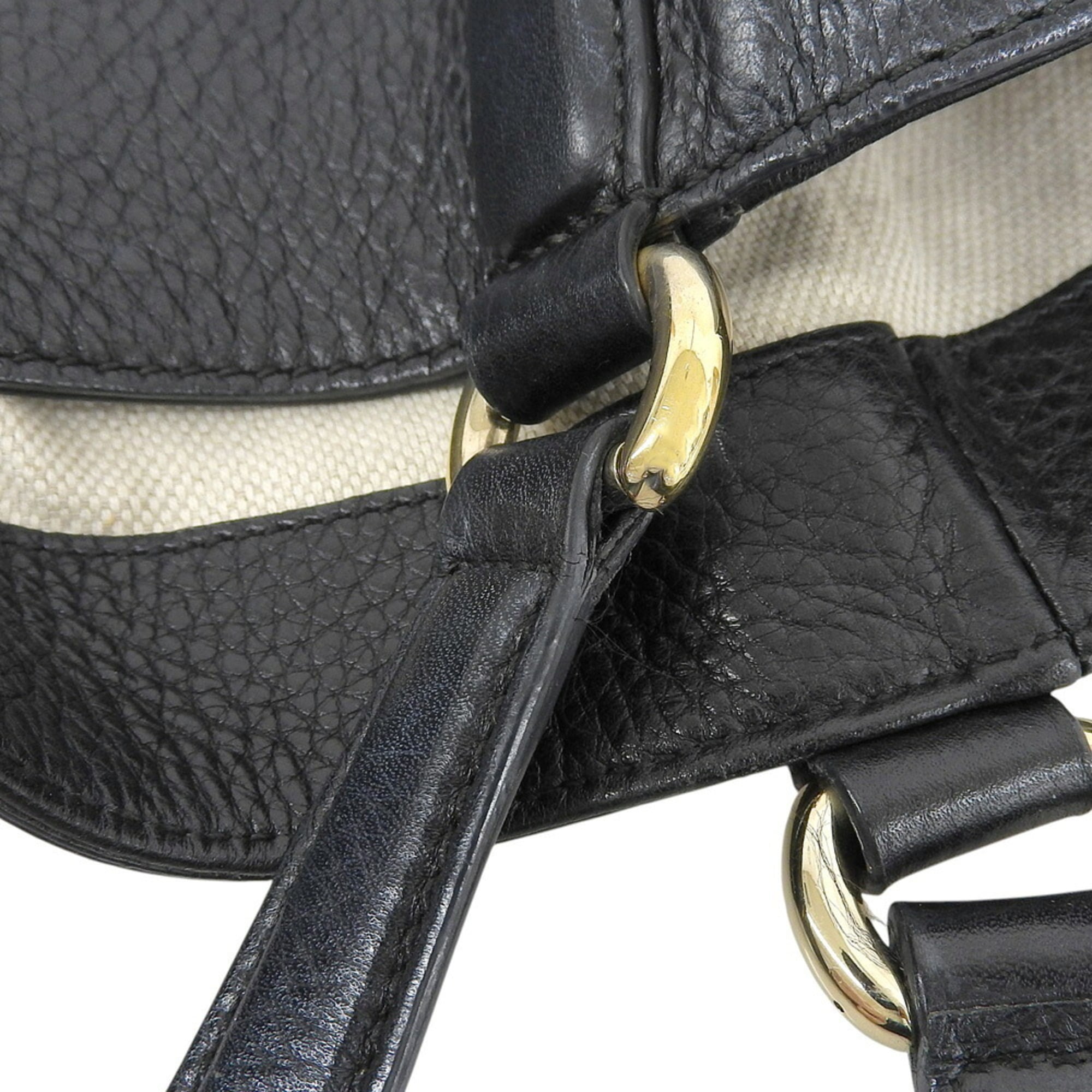 Gucci Black Leather Handbag Shoulder Bag Tote Bag (Pre-Owned)