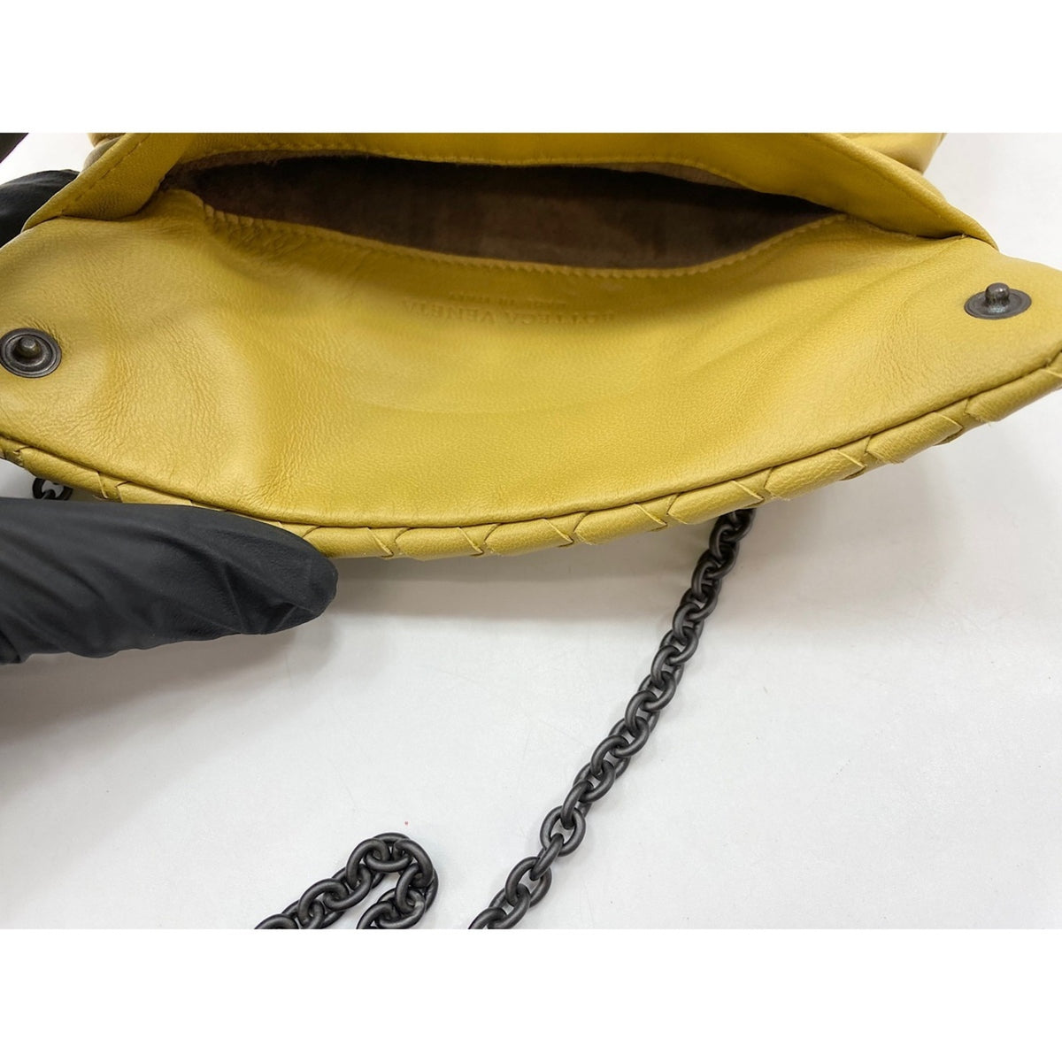 Bottega Veneta Intrecciato Yellow Shoulder Bag (Pre-Owned)