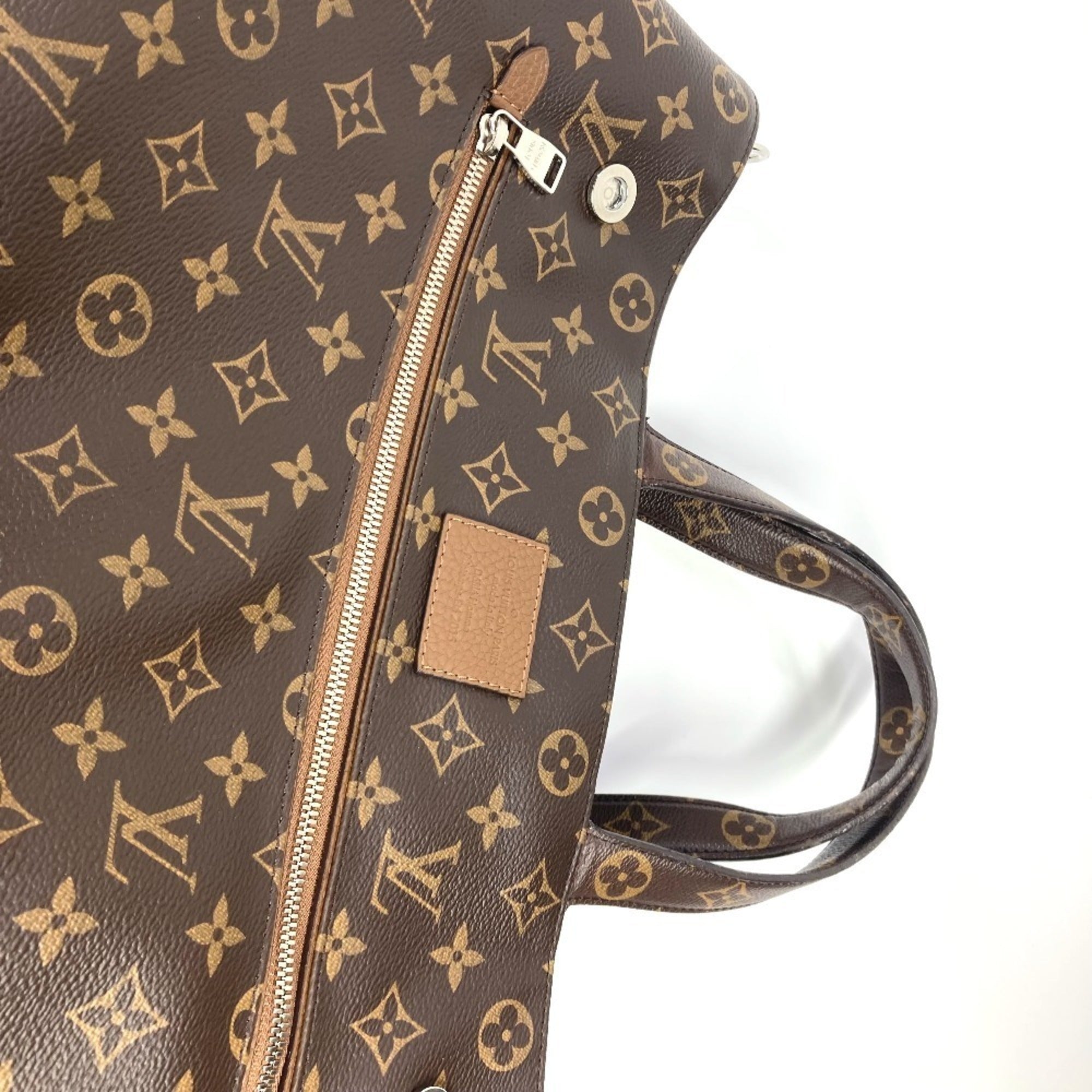 Louis Vuitton Brown Monogram Canvas Leather Shoulder Bag Tote Bag (Pre-Owned)