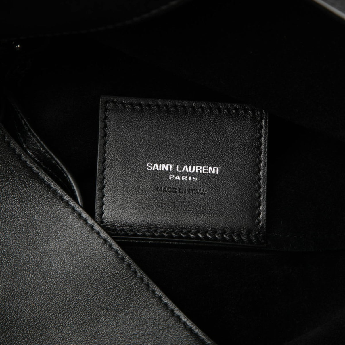 Saint Laurent Black Leather Pouch Shoulder Bag Tote Bag (Pre-Owned)