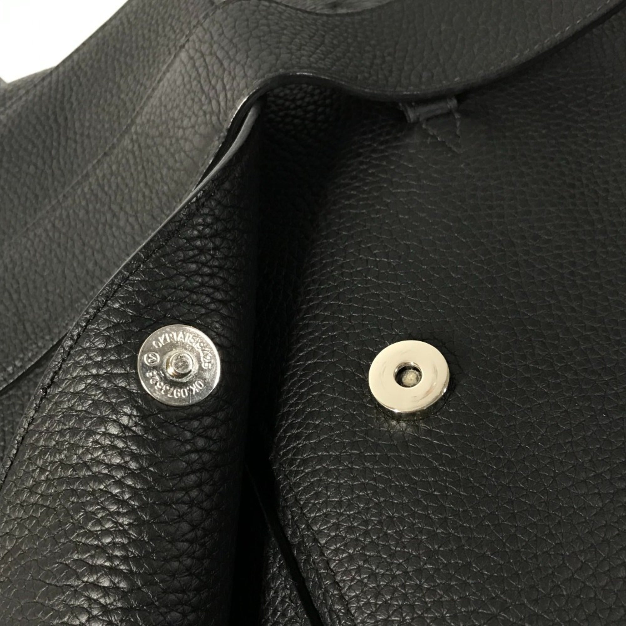 Hermes Black Taurillon Clemence Leather Messenger Bag Shoulder Bag (Pre-Owned)