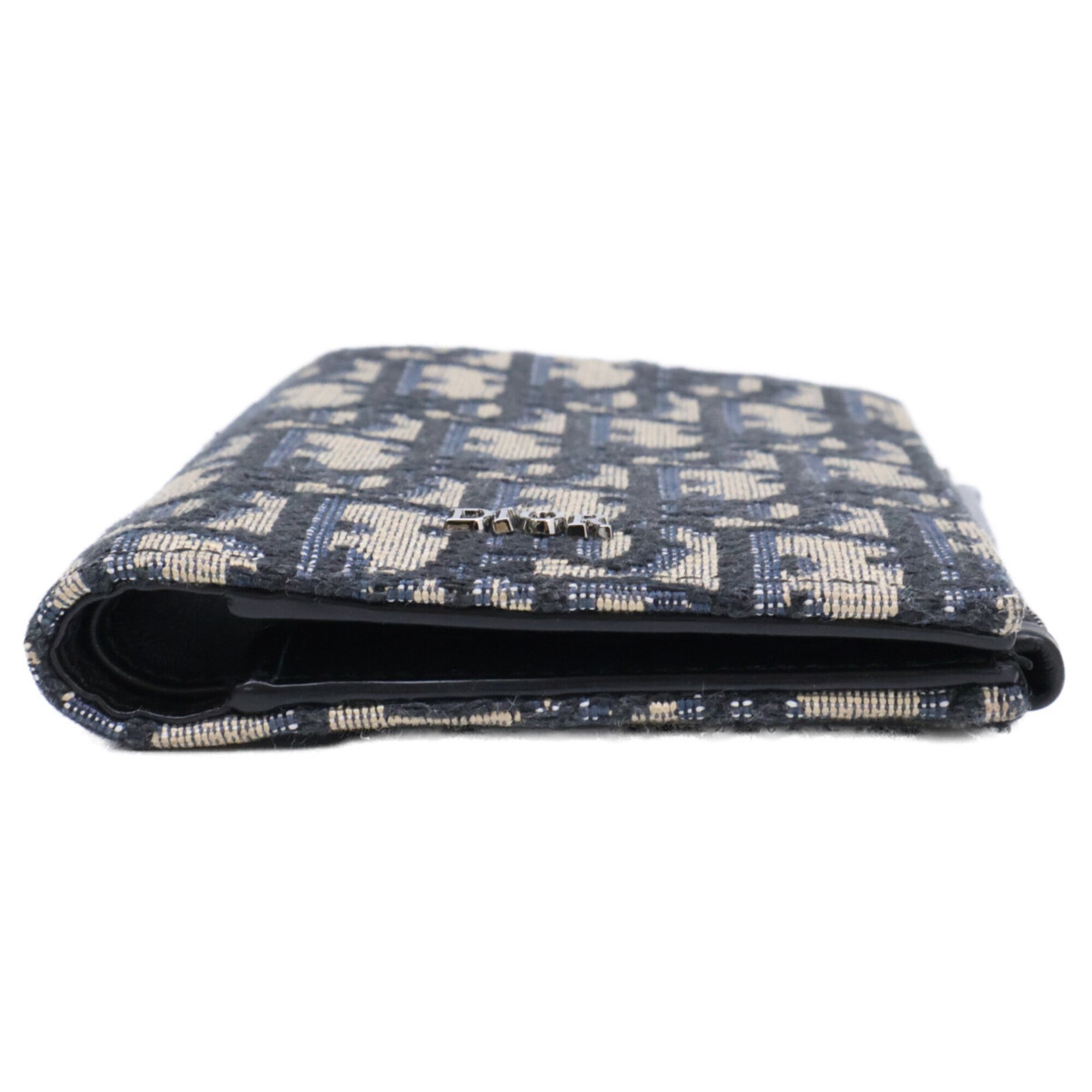 Christian Dior Navy Jacquard Wallet (Bi-Fold) (Pre-Owned)