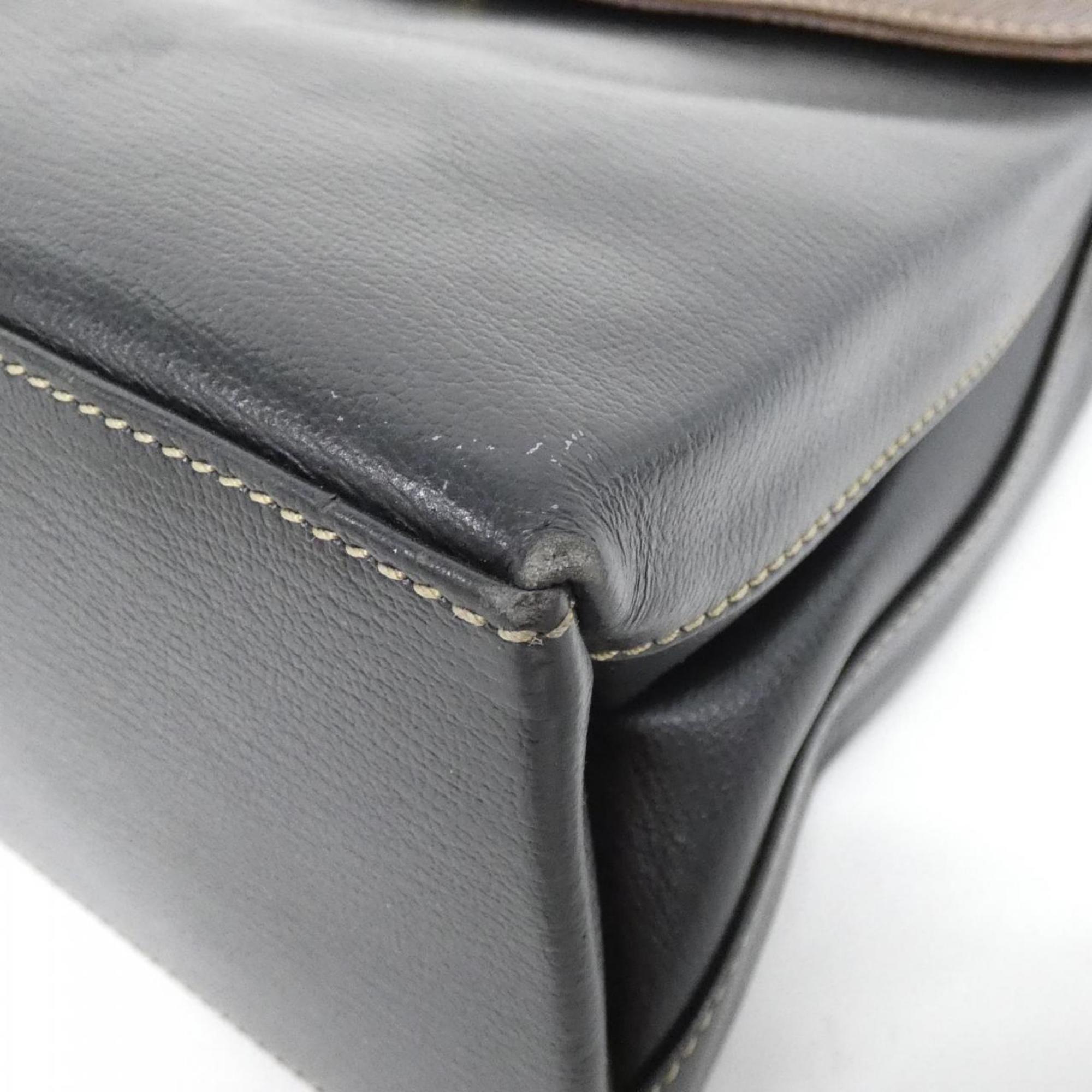Loewe Black Brown Leather Handbag (Pre-Owned)