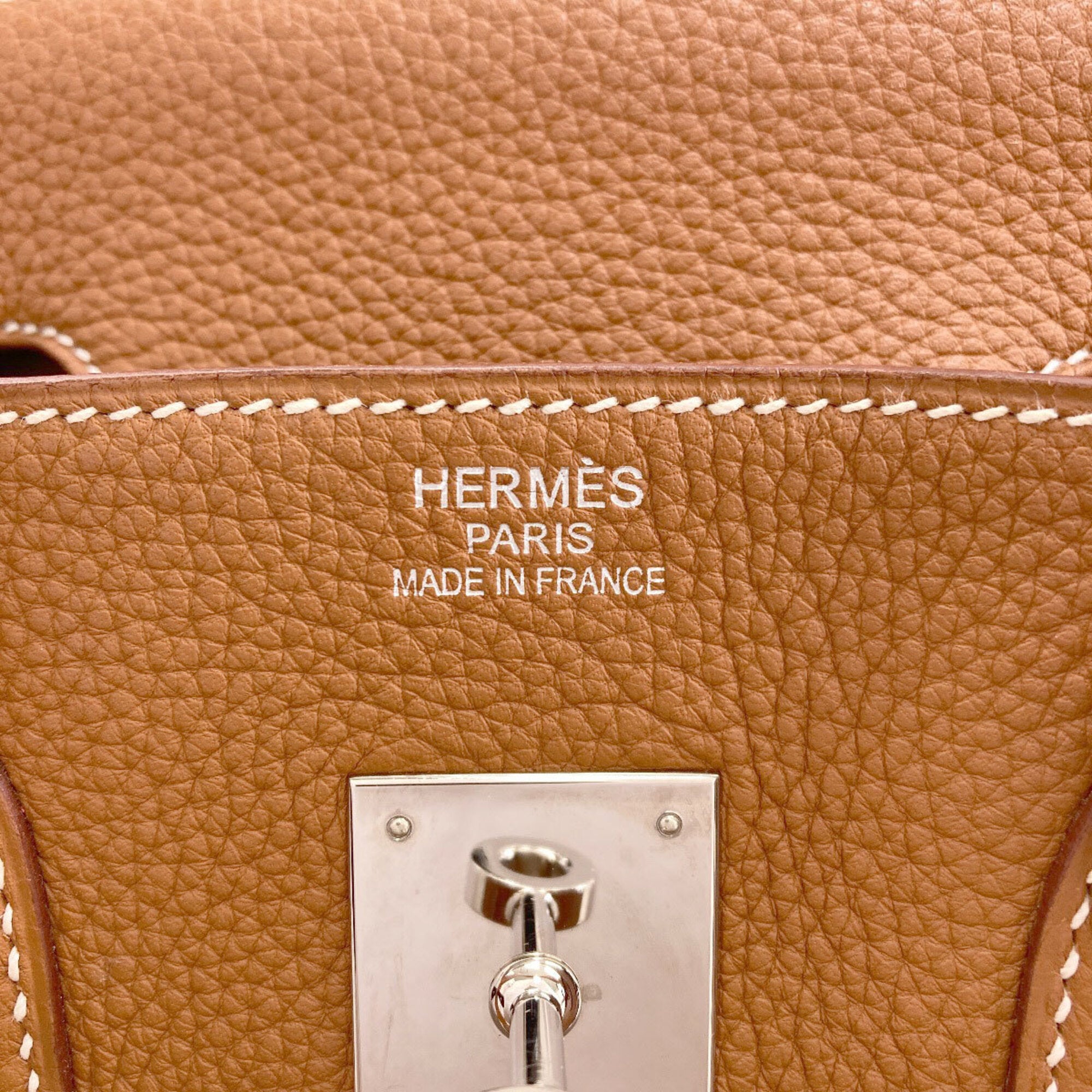 Hermes Gold Brown Taurillon Clemence Leather Handbag (Pre-Owned)
