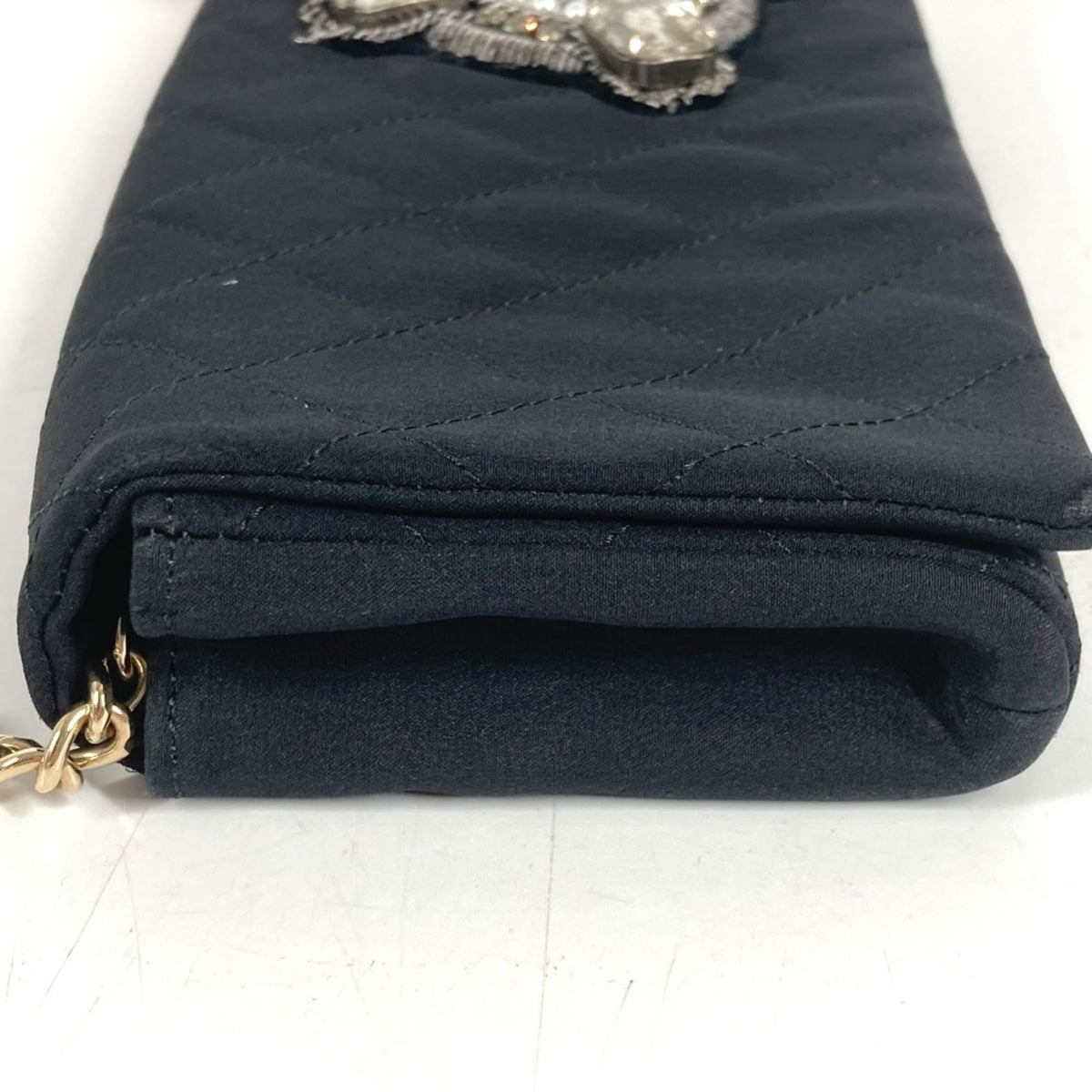 Chanel Black Satin Handbag Shoulder Bag (Pre-Owned)