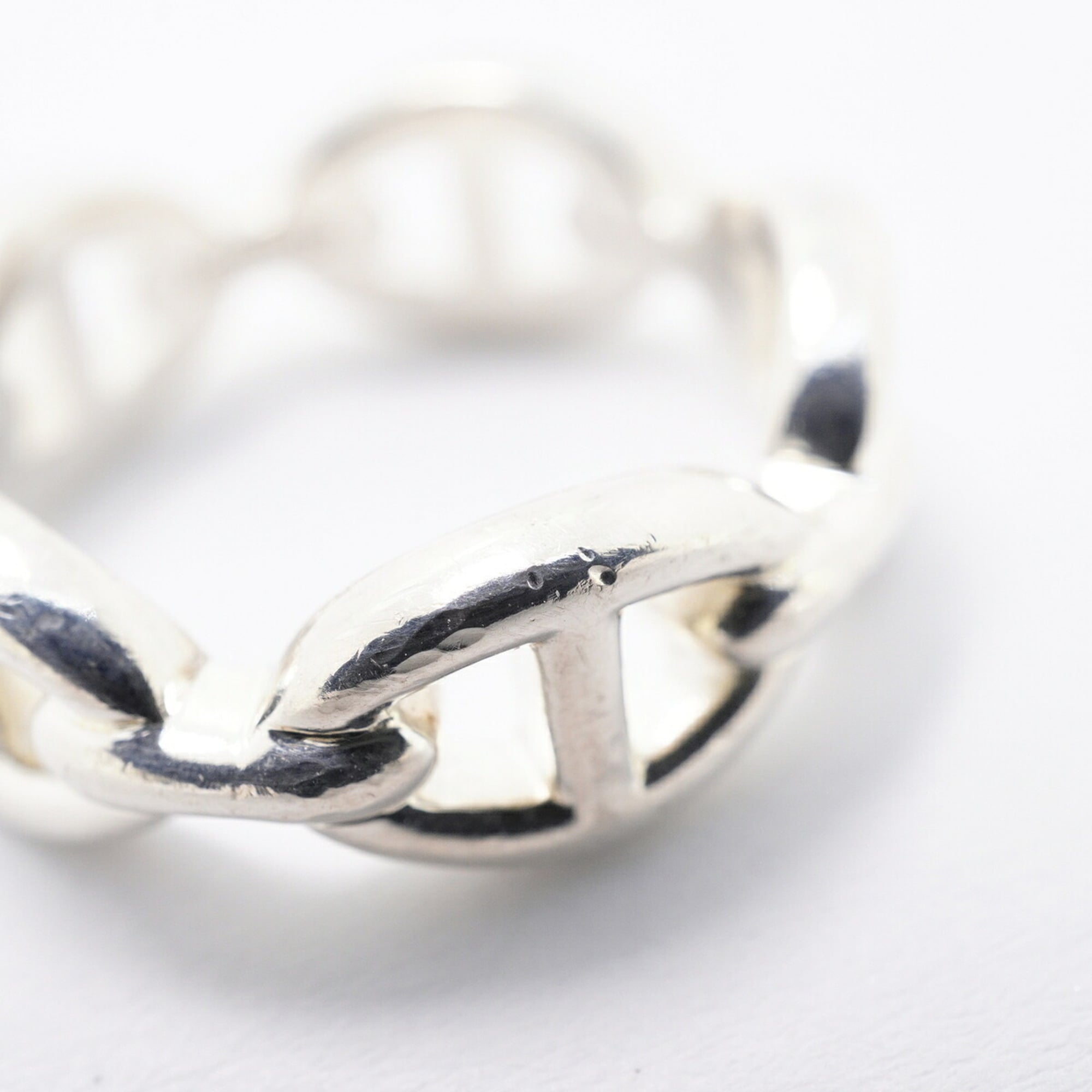 Hermes Silver 925 Band Ring (Pre-Owned)