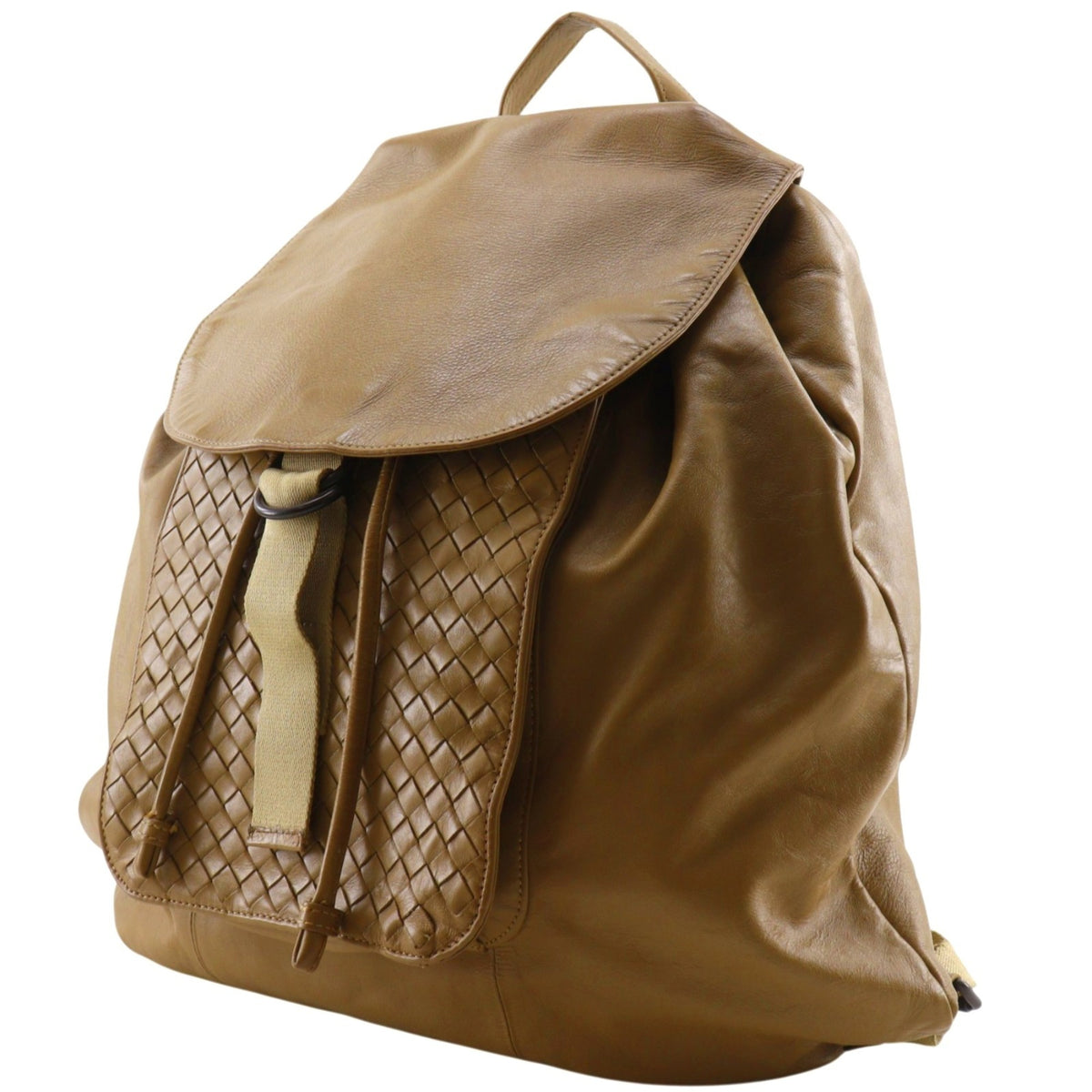 Bottega Veneta Intrecciato Beige Leather Backpack (Pre-Owned)