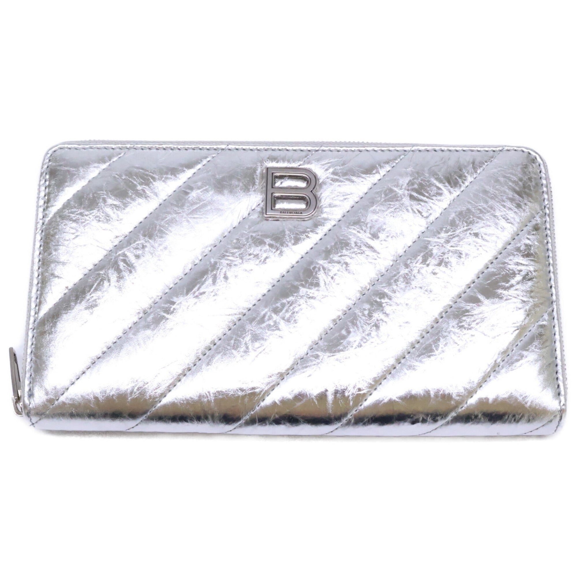 Balenciaga Silver Leather Long Wallet (Bi-Fold) (Pre-Owned)