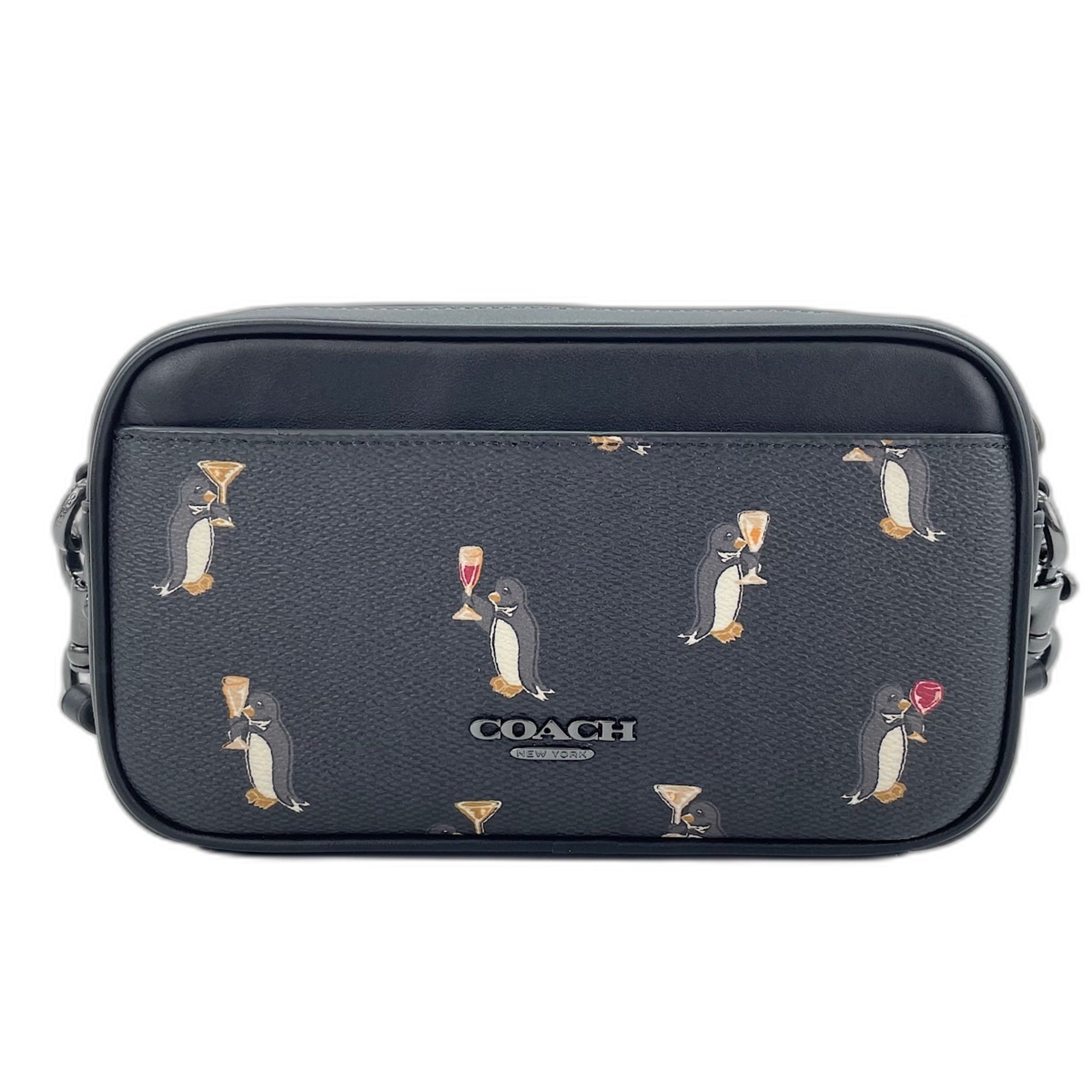 Coach Black White Leather Shoulder Bag (Pre-Owned)