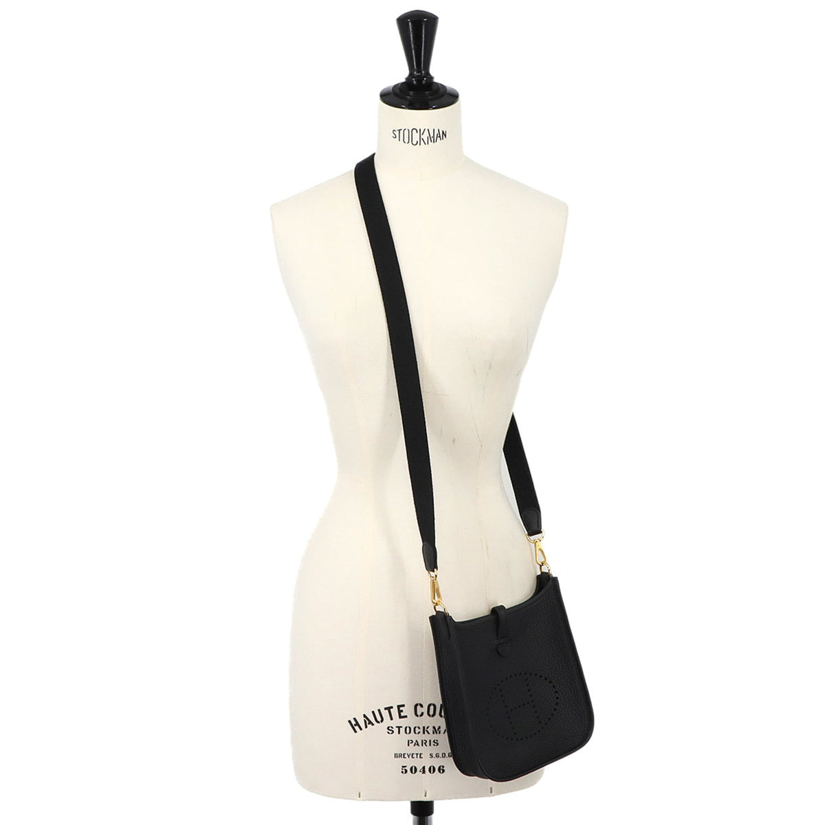 Hermes Black Taurillon Clemence Leather Shoulder Bag (Pre-Owned)