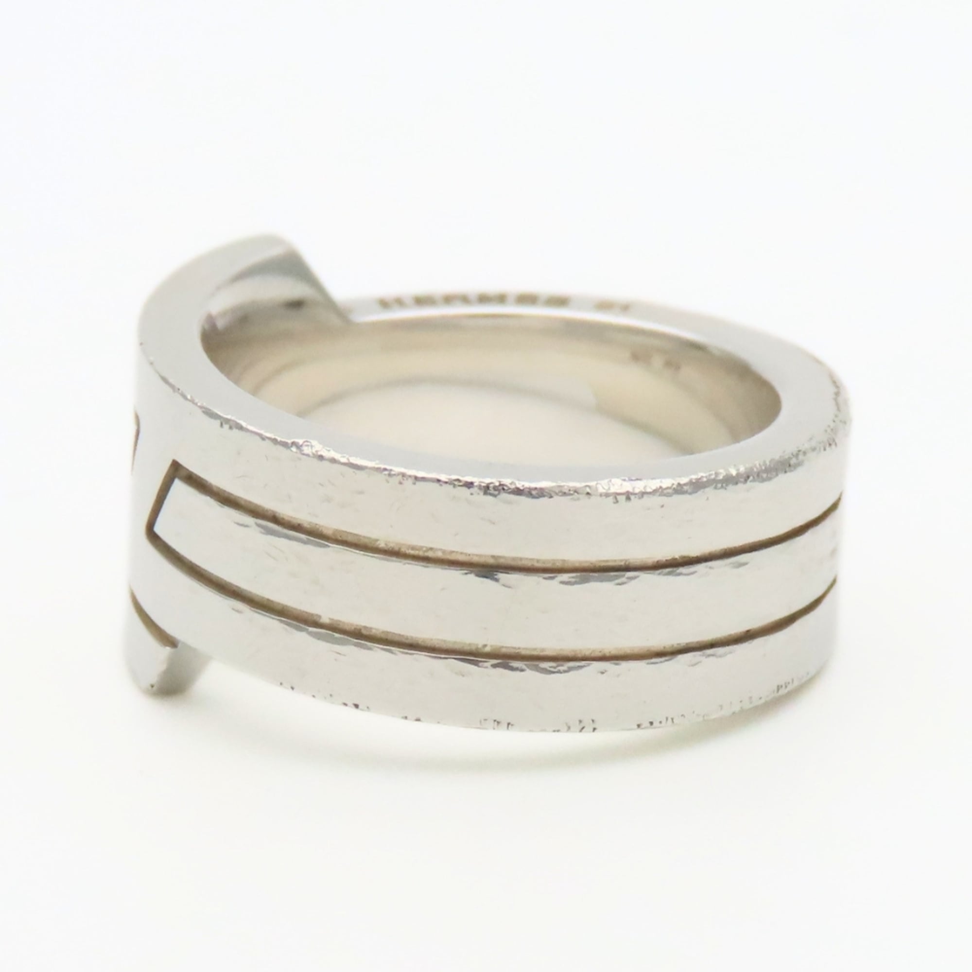 Hermes Silver Silver 925 Band Ring (Pre-Owned)