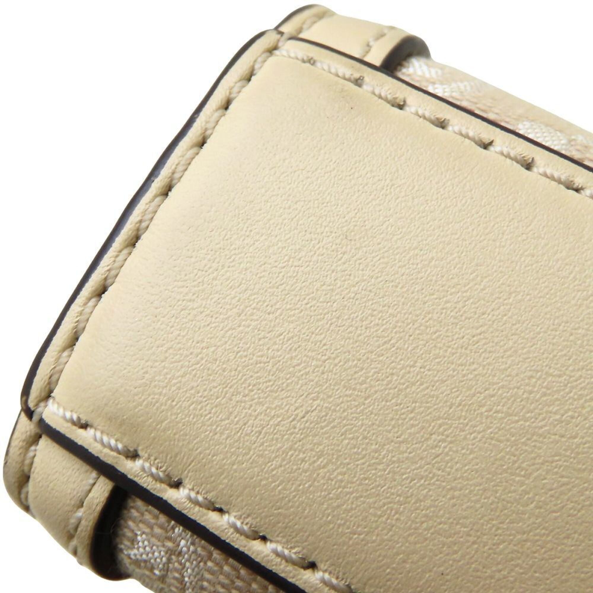 Tory Burch Brown Ivory Canvas Leather Shoulder Bag (Pre-Owned)