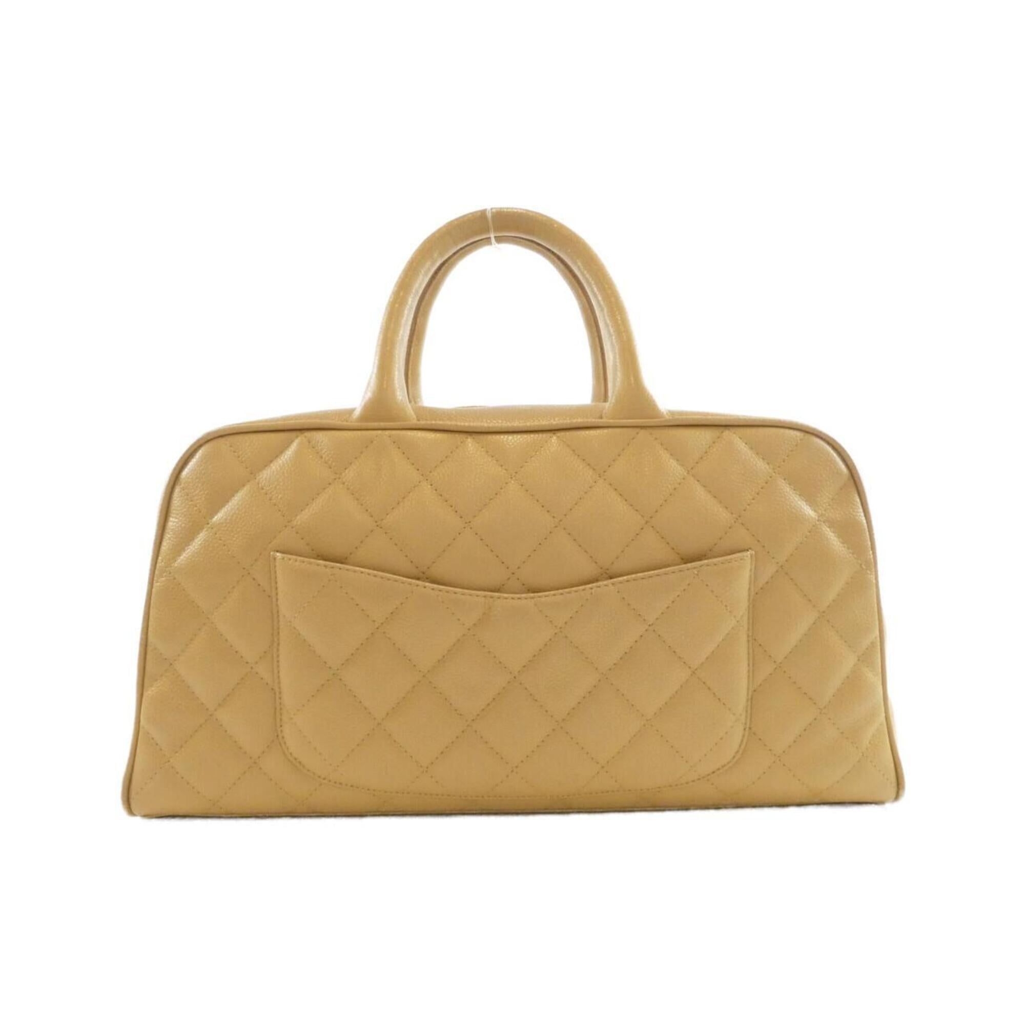 Chanel Beige Grained Calfskin Boston Bag (Pre-Owned)