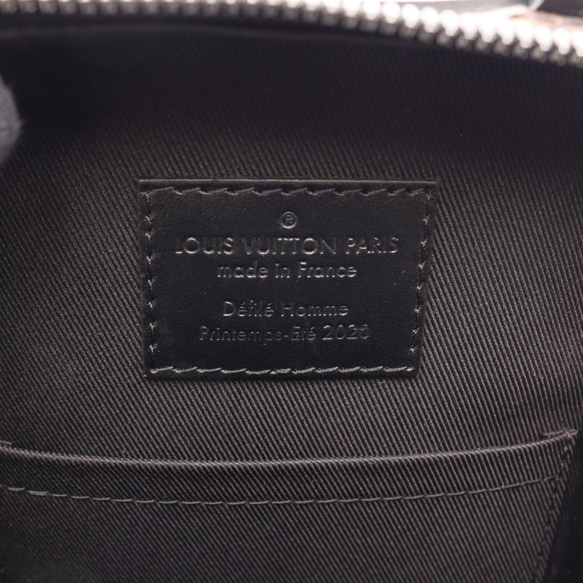 Louis Vuitton Black Brown Coated Canvas Leather Handbag Shoulder Bag (Pre-Owned)