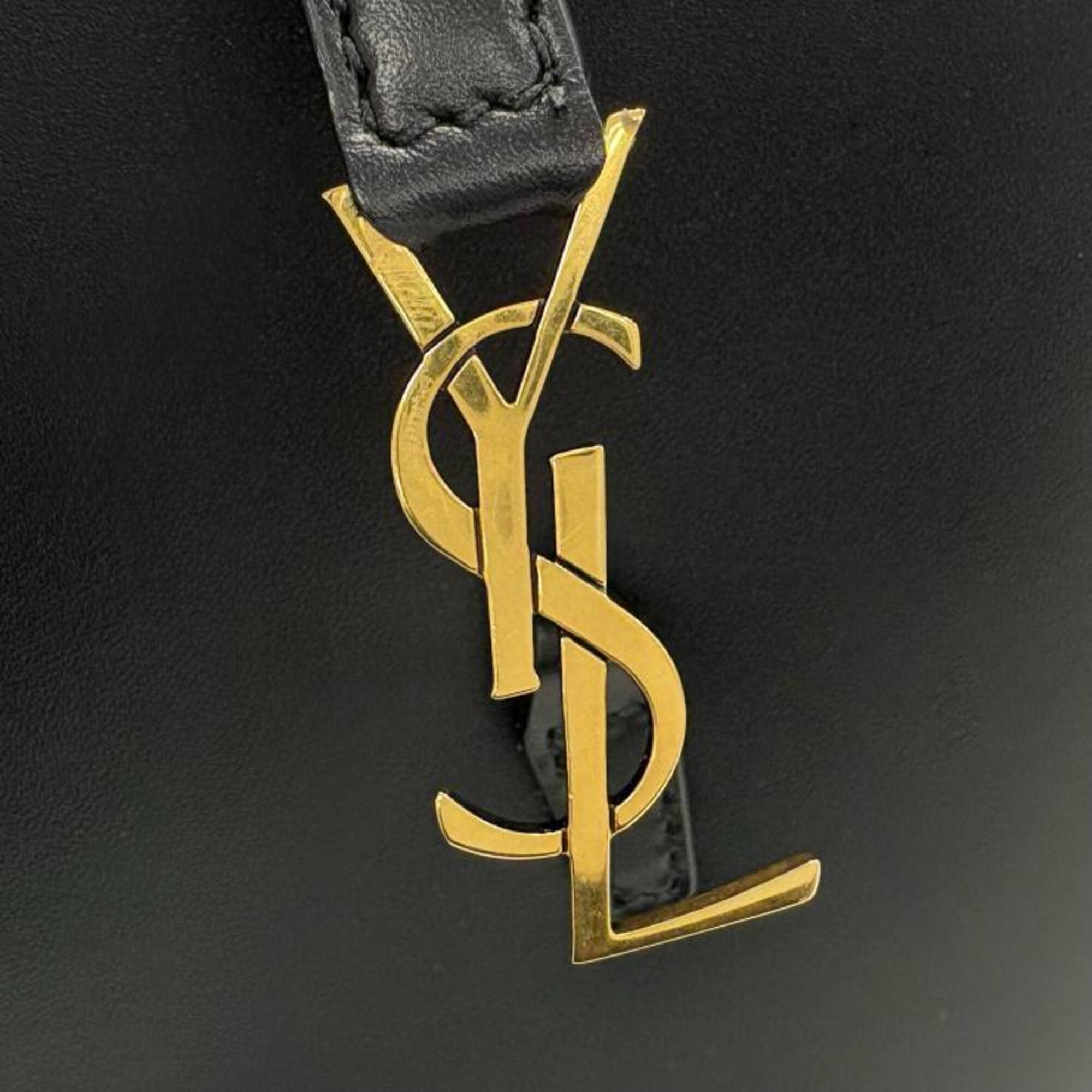 Saint Laurent Black Suede Leather Handbag (Pre-Owned)