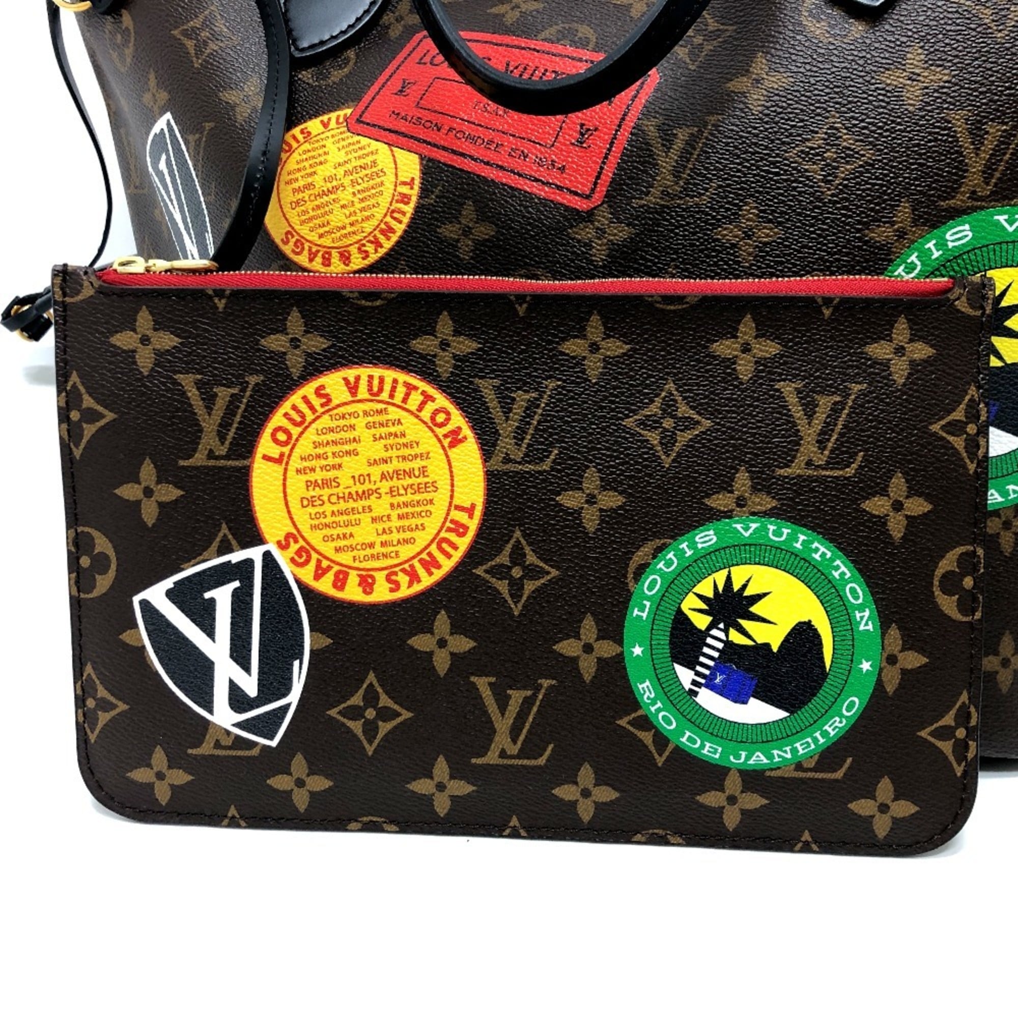 Louis Vuitton Brown Monogram Canvas Pouch Tote Bag (Pre-Owned)