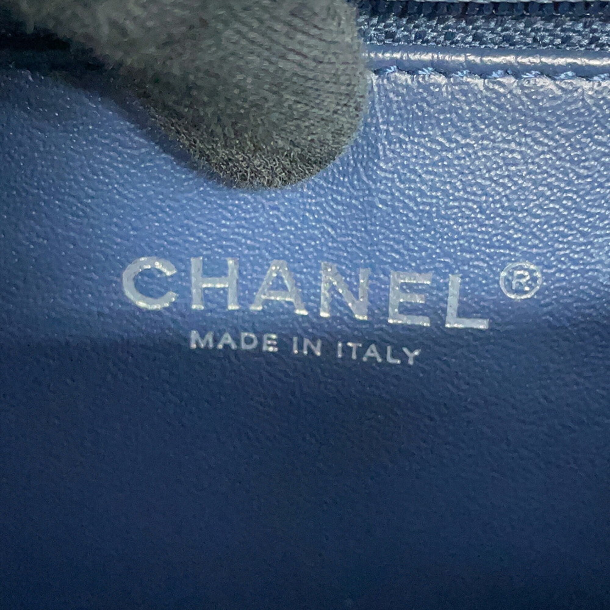 Chanel Denim Blue Denim Tweed Leather Handbag Shoulder Bag (Pre-Owned)