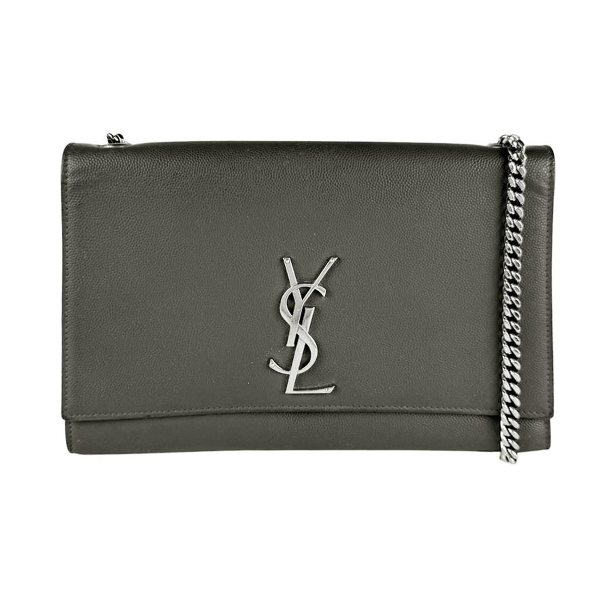 Saint Laurent Gray Leather Shoulder Bag (Pre-Owned)