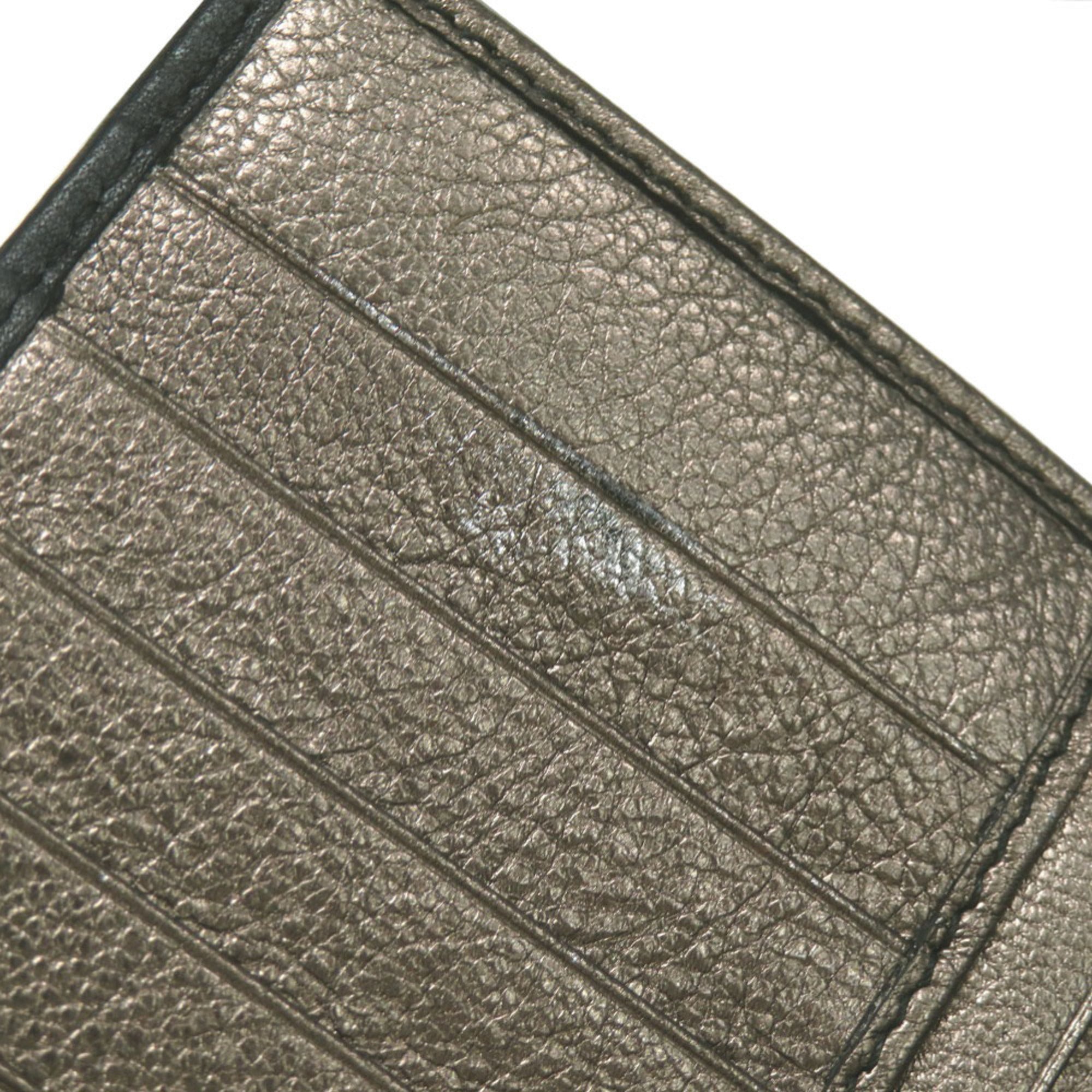 Salvatore Ferragamo Black Leather Wallet (Tri-Fold) (Pre-Owned)