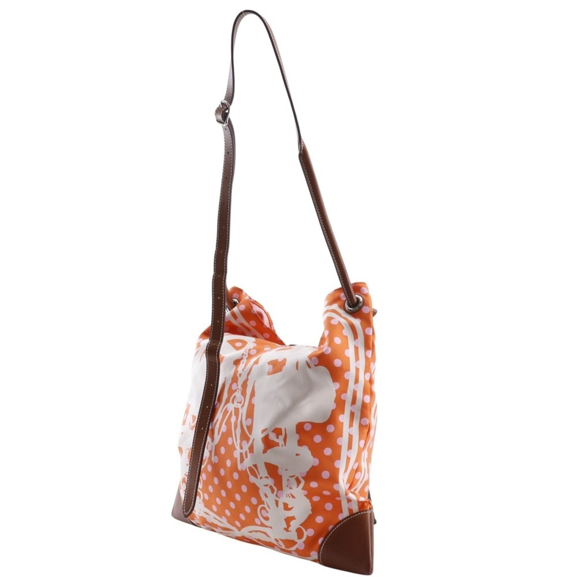 Hermes Orange Silk Shoulder Bag (Pre-Owned)