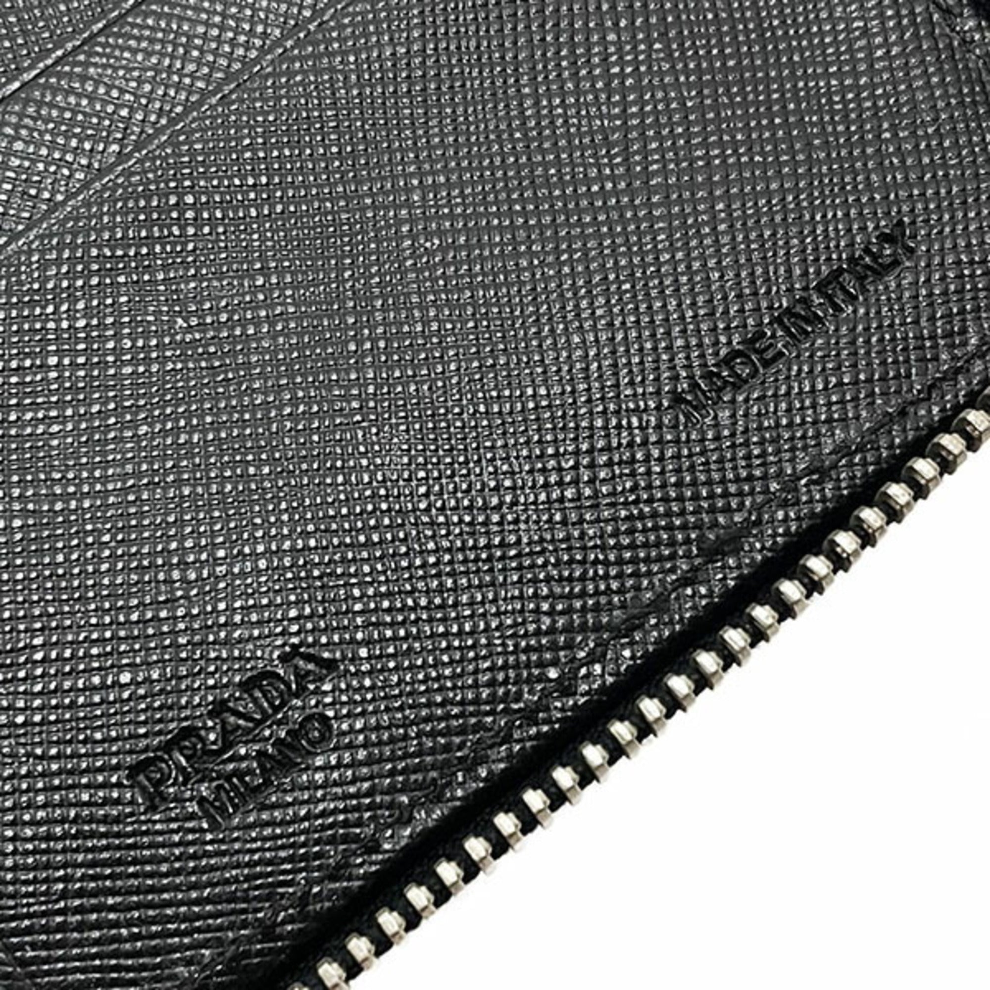 Prada Black Leather Long Wallet (Bi-Fold) (Pre-Owned)