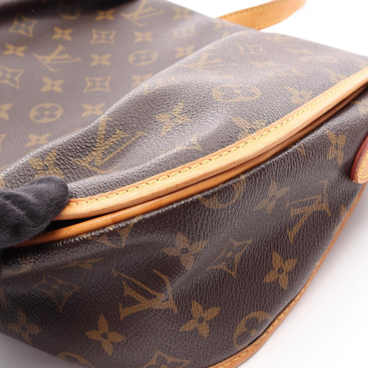 Louis Vuitton Brown Coated Canvas Leather Handbag Shoulder Bag (Pre-Owned)