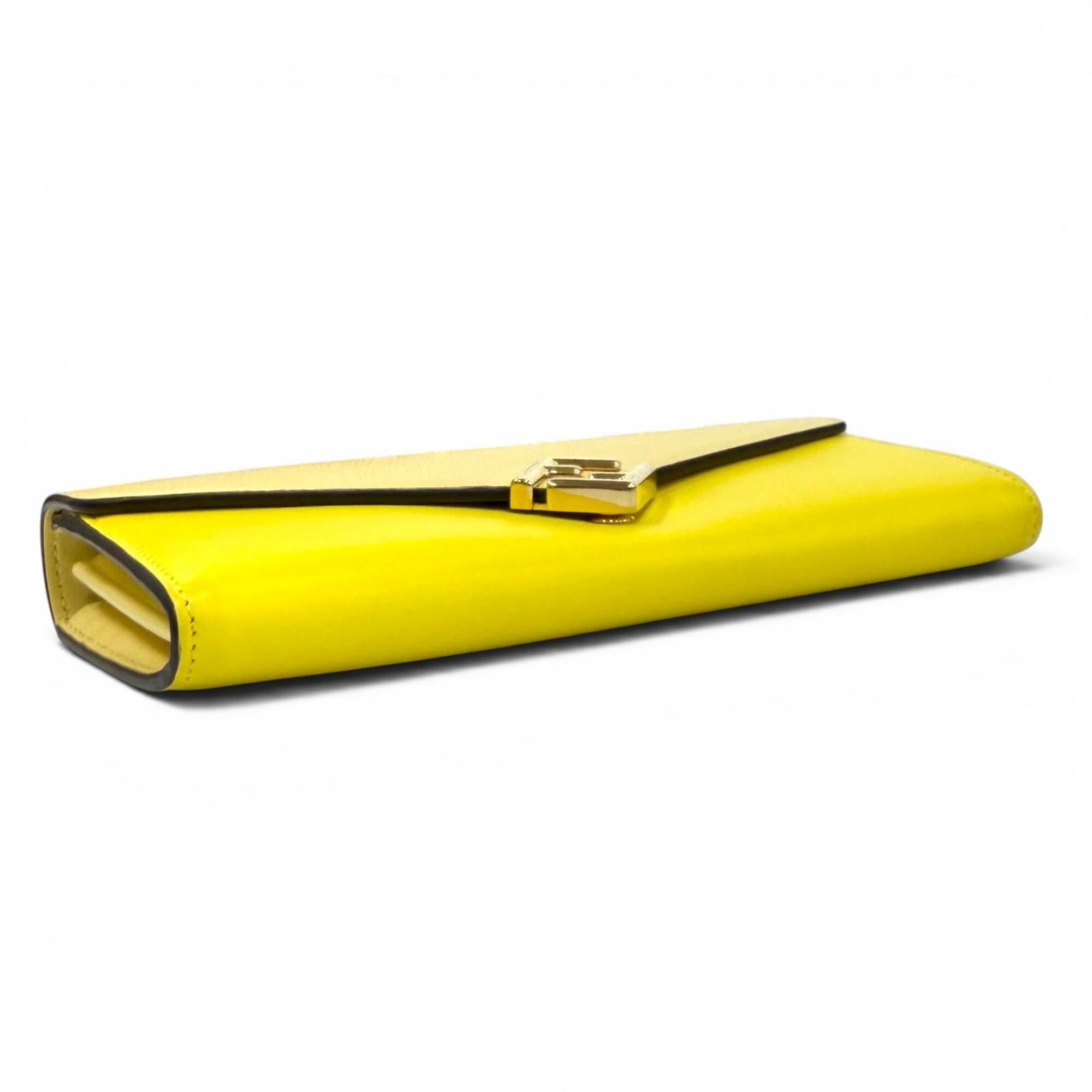 Fendi Yellow Leather Long Wallet (Bi-Fold) (Pre-Owned)