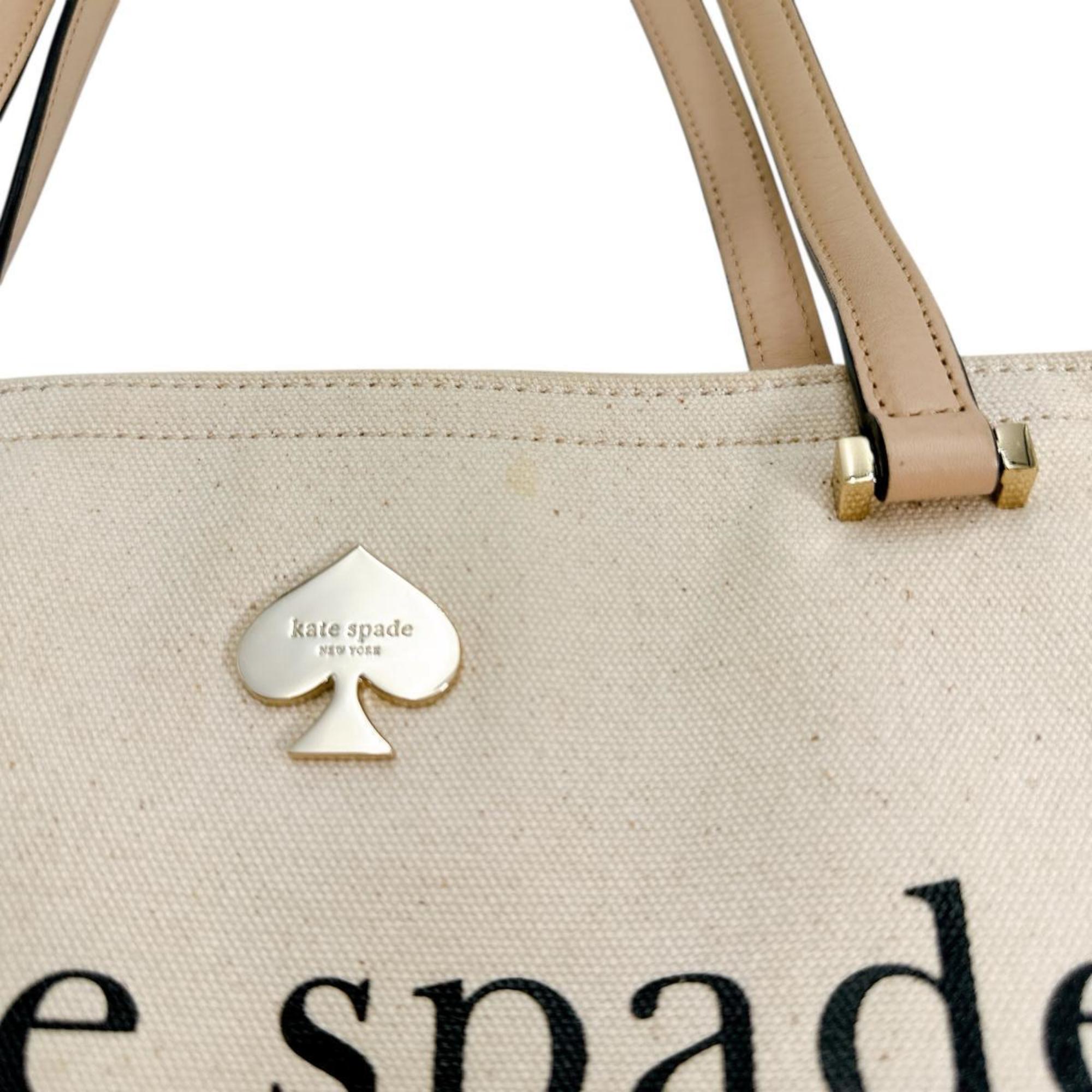 Kate Spade Beige Canvas Handbag Tote Bag (Pre-Owned)