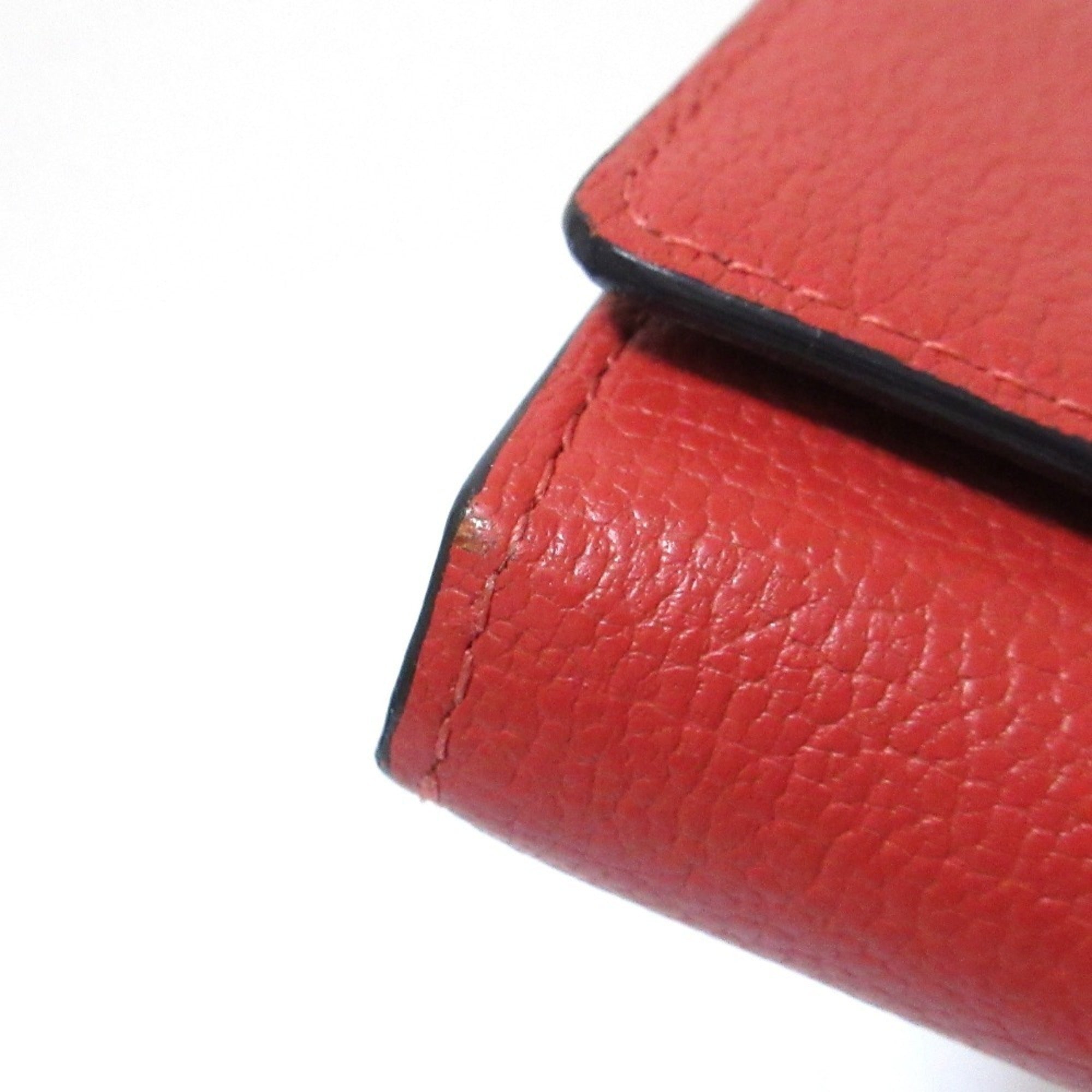 Paul Smith Red Color Leather Long Bill Wallet (Tri-Fold) (Pre-Owned)