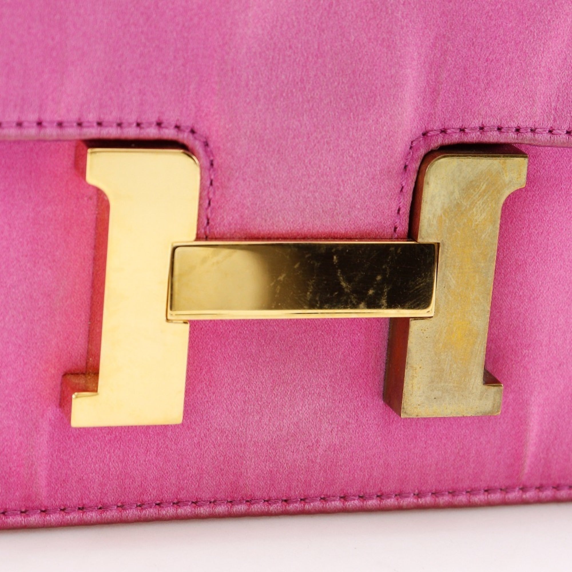 Hermes Constance Pink Silk Shoulder Bag (Pre-Owned)