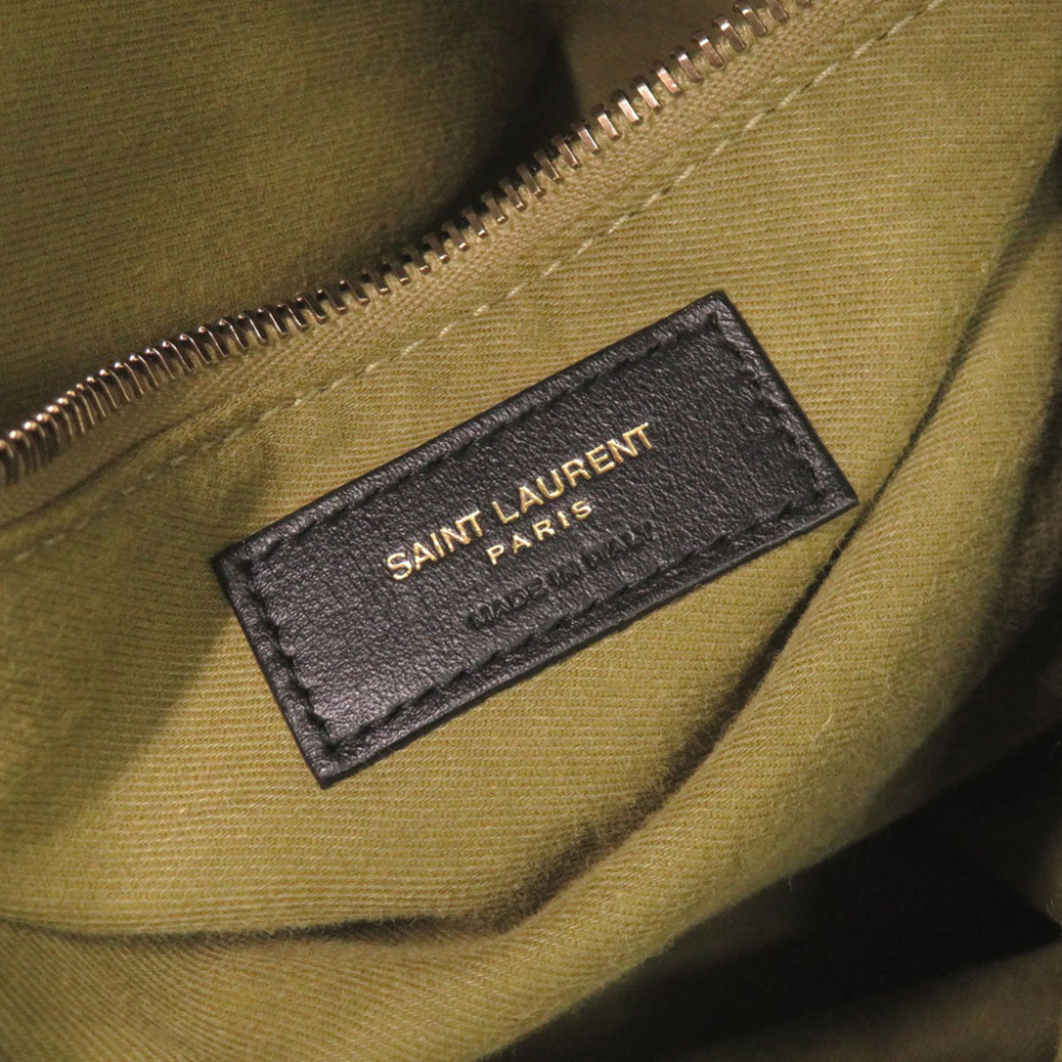 Yves Saint Laurent Khaki Canvas Tote Bag (Pre-Owned)