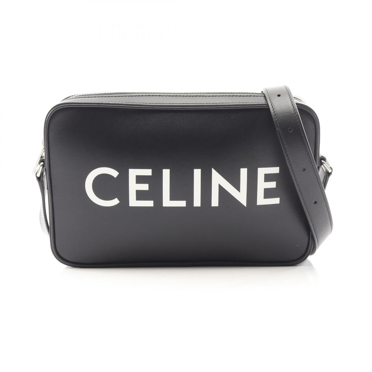 Celine Black Leather Handbag Messenger Bag Shoulder Bag (Pre-Owned)