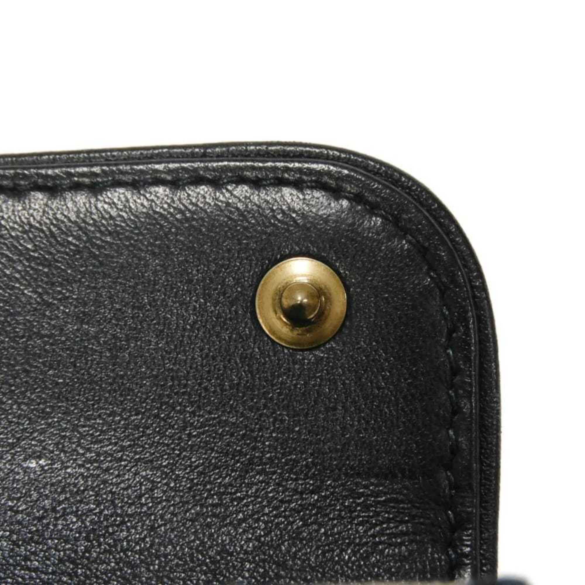Christian Dior Beige Black Navy Canvas Leather Coin Purse/Coin Case (Pre-Owned)