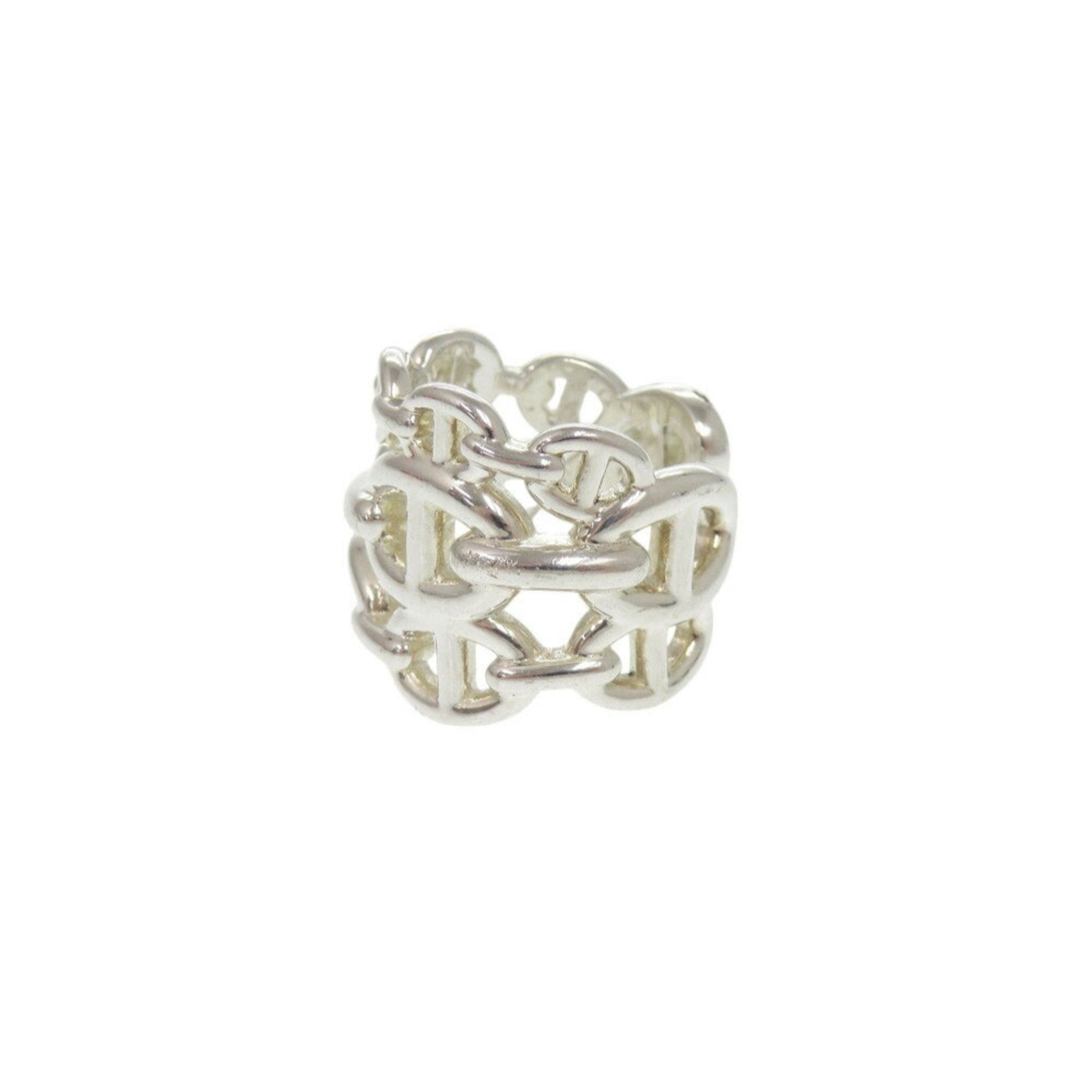 Hermes Silver Silver 925 Band Ring (Pre-Owned)