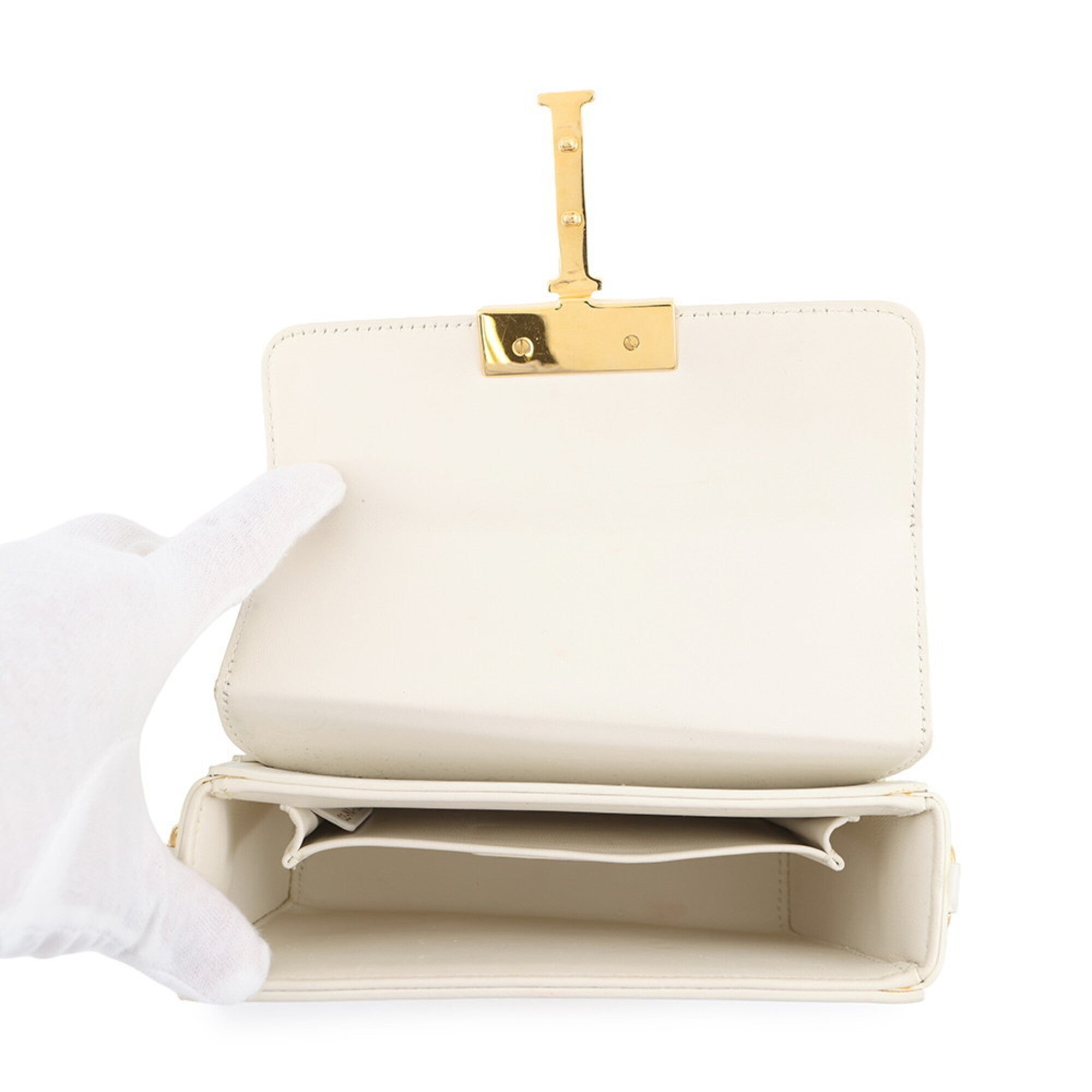 Christian Dior White Leather Handbag Shoulder Bag (Pre-Owned)